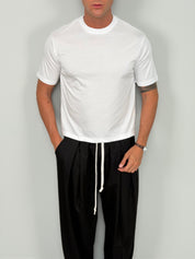 T-SHIRT CROP FILO DI SCOZIA