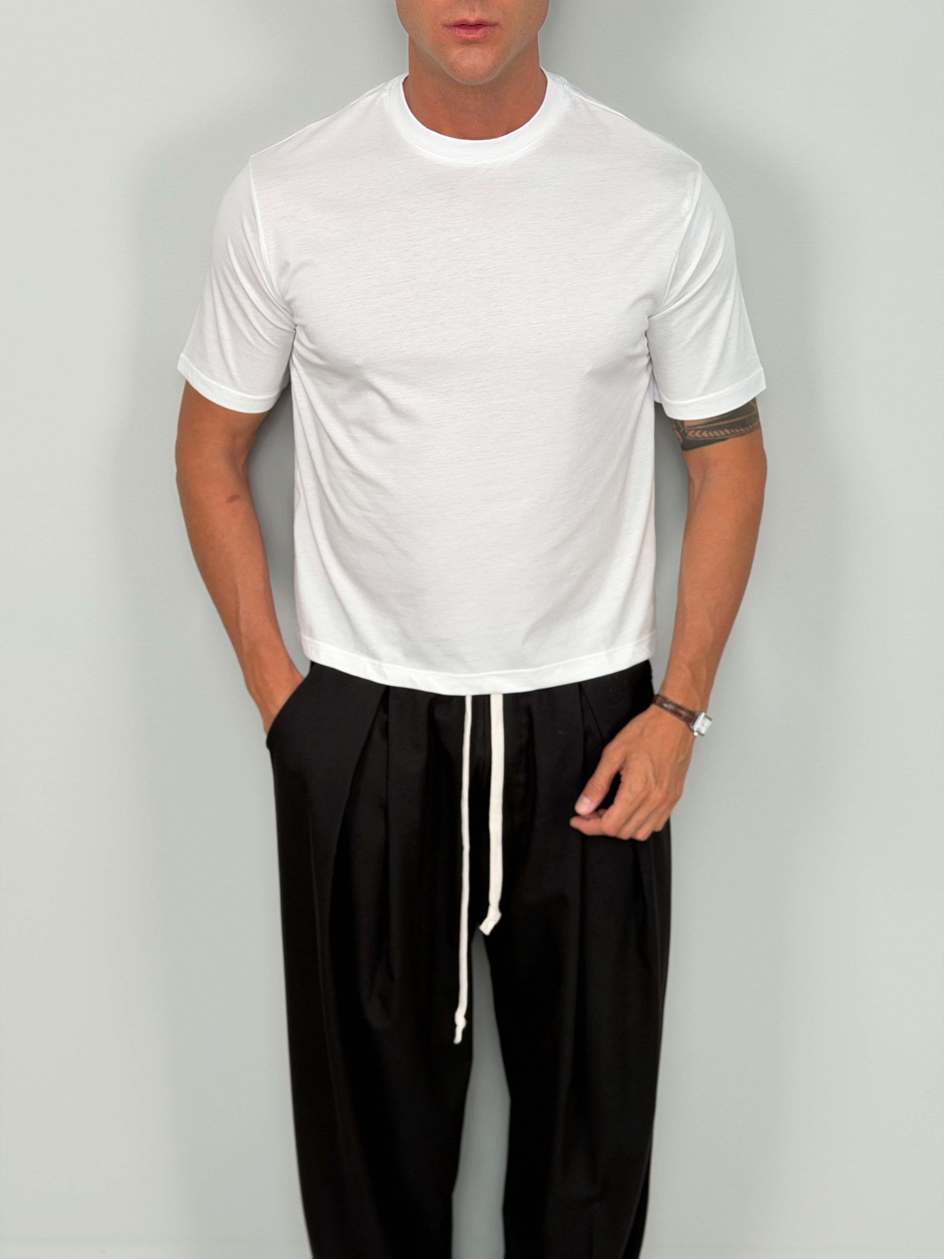 T-SHIRT CROP FILO DI SCOZIA
