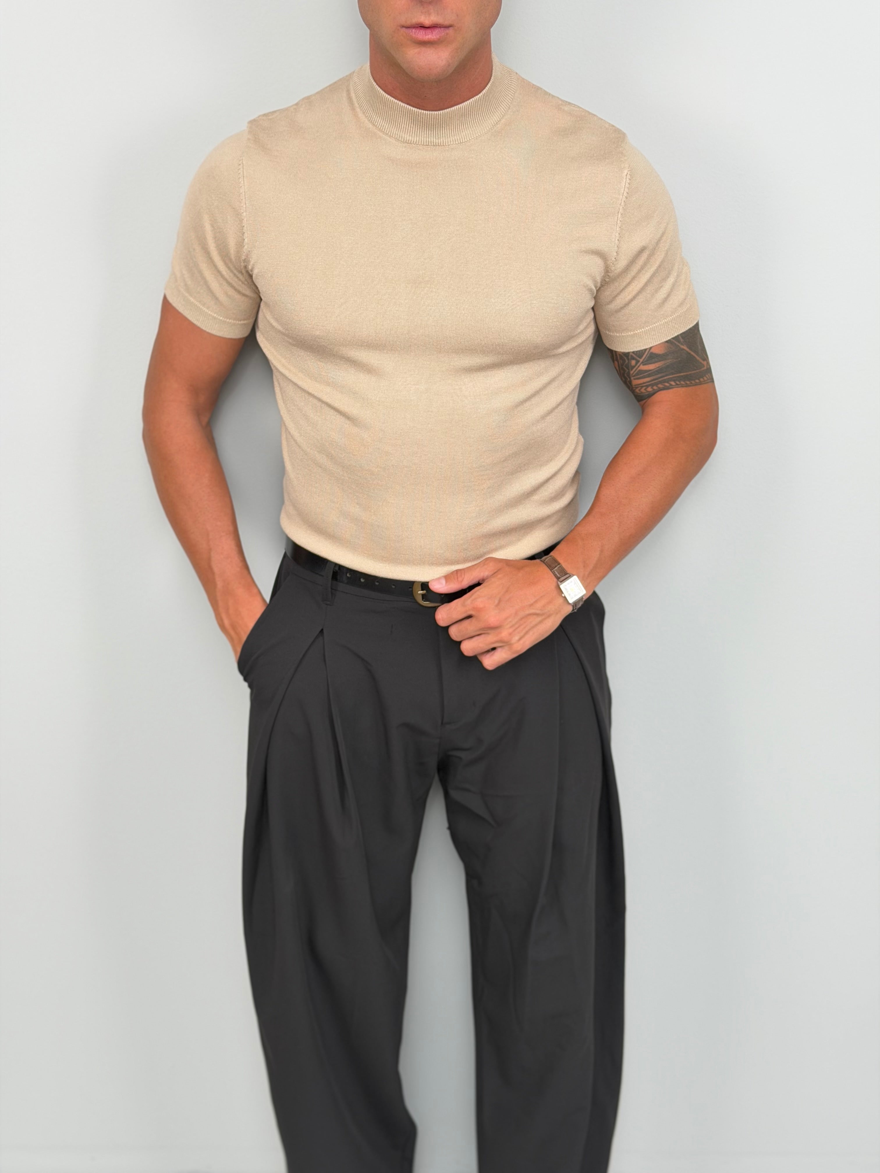 T-SHIRT MEZZO COLLO MAGLINA