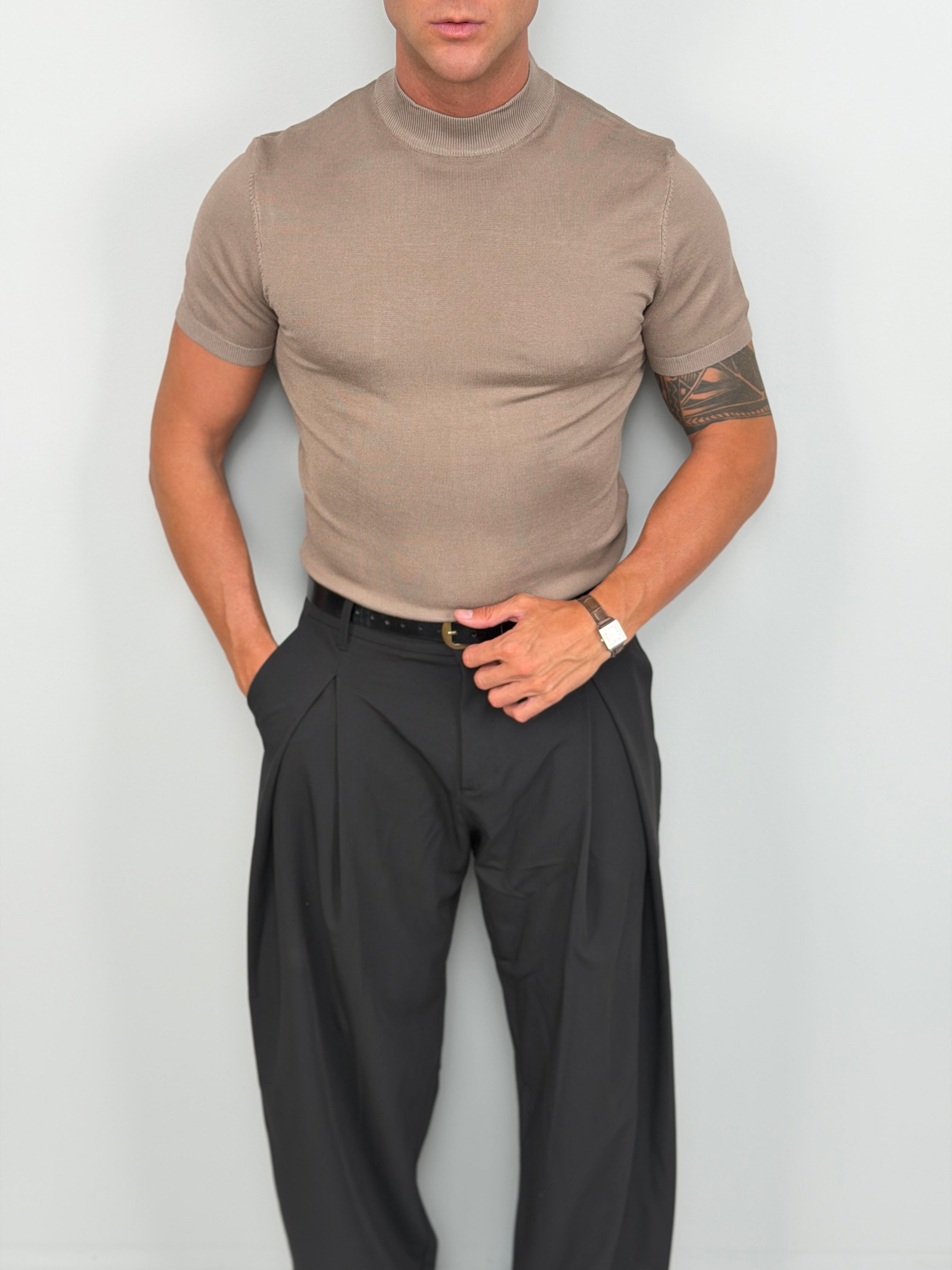 T-SHIRT MEZZO COLLO MAGLINA