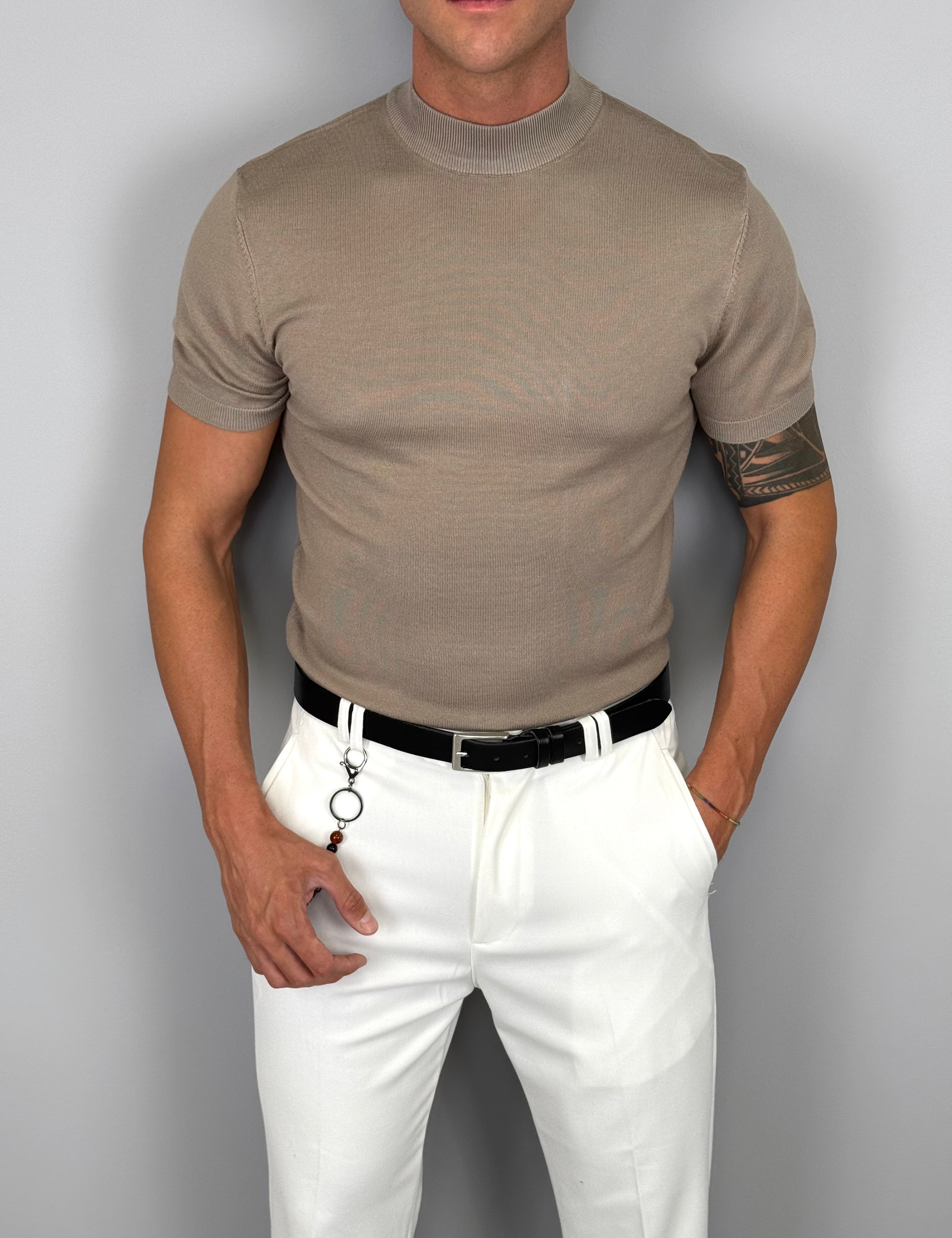 T-SHIRT MEZZO COLLO MAGLINA