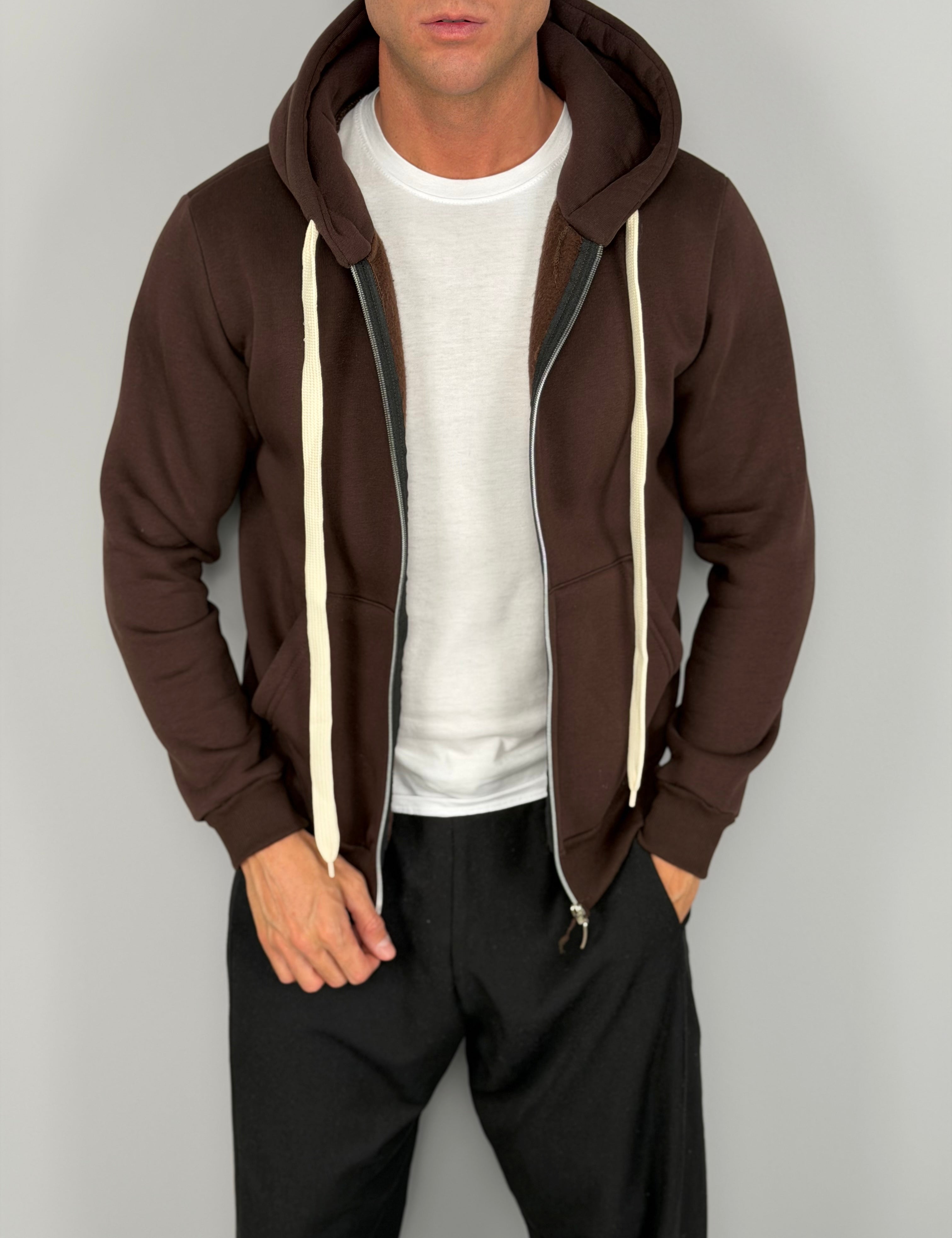 FELPA ZIP WHITELACE FELPATA