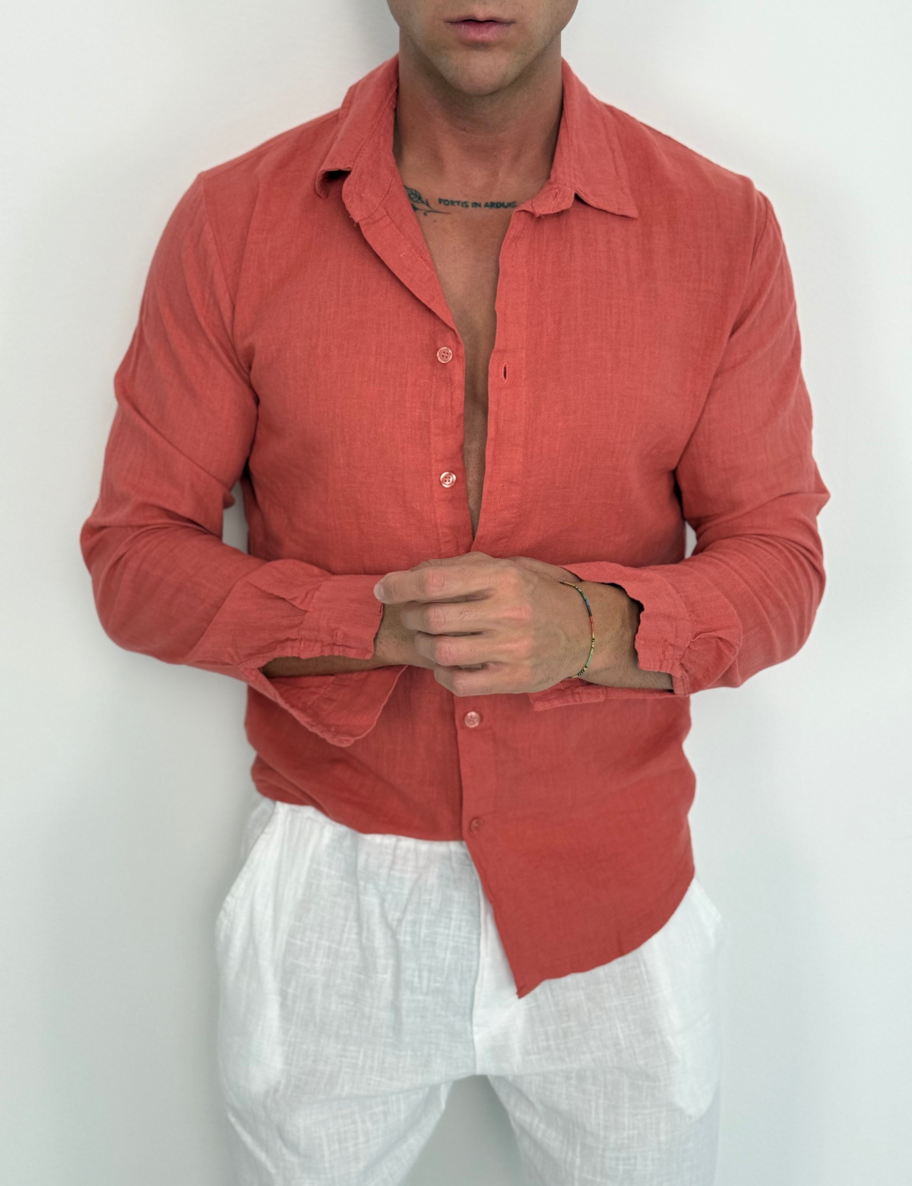 CAMICIA LINO COLLETTO