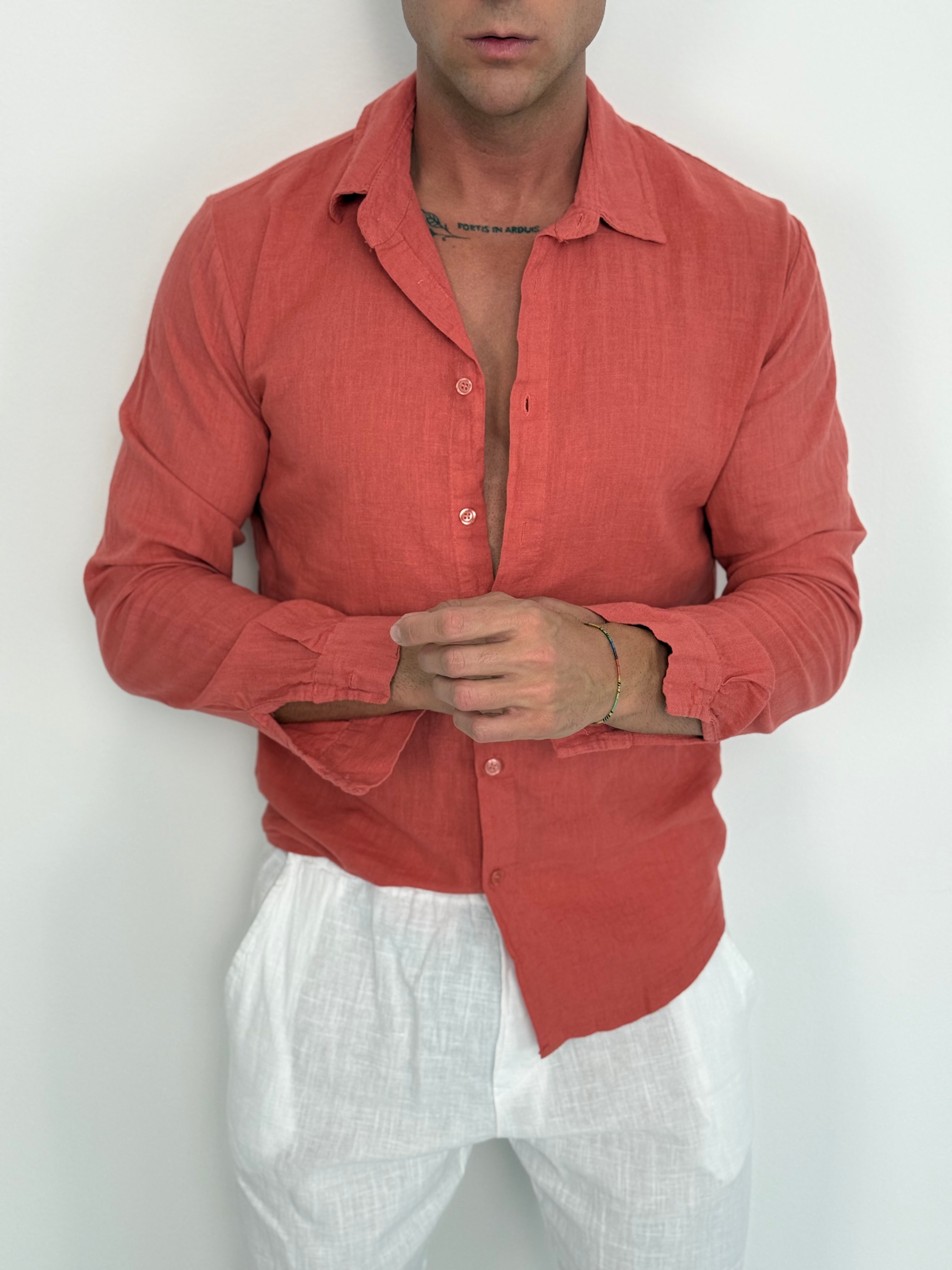 CAMICIA LINO COLLETTO