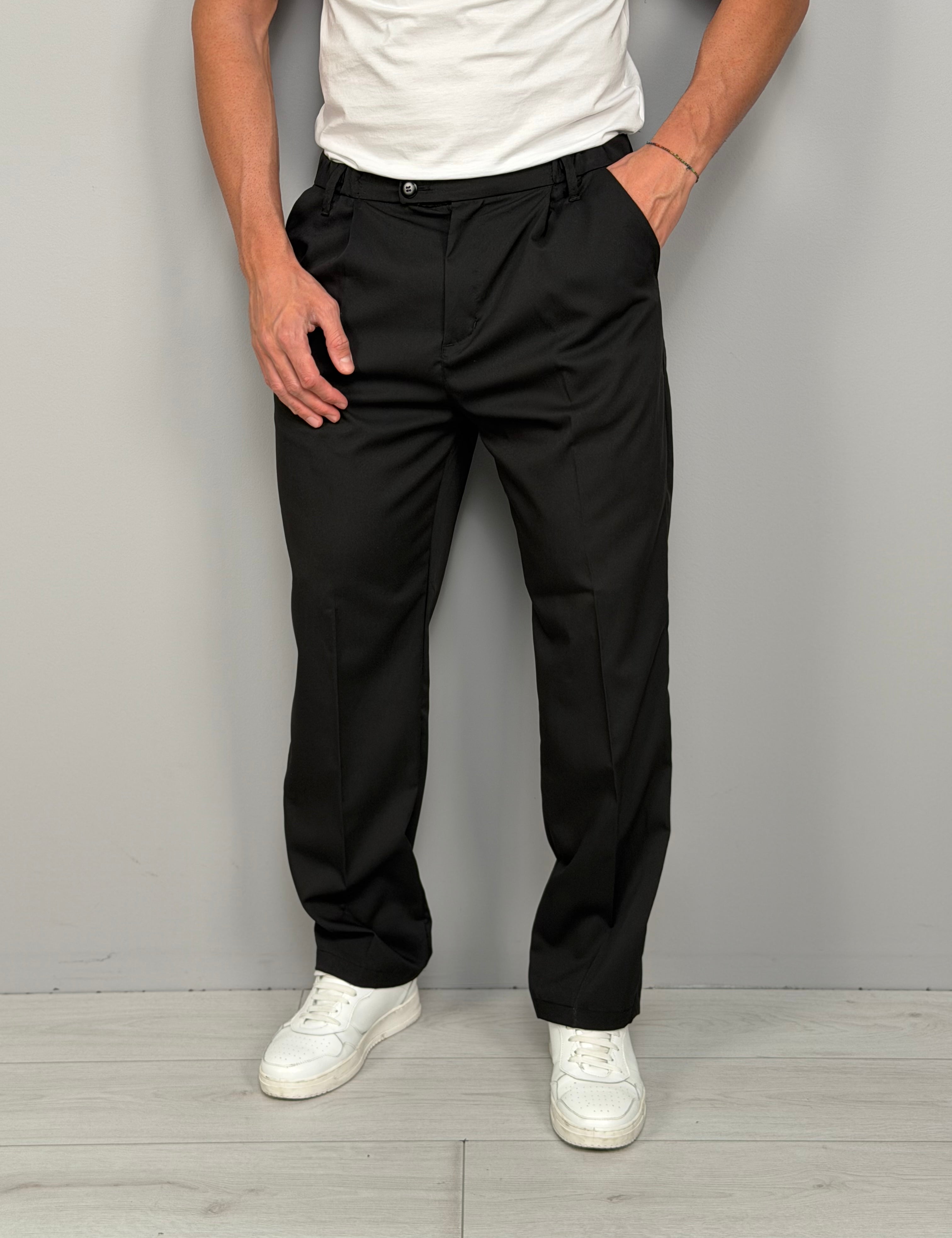 WIDE MATCH TROUSERS - BACK POCKET