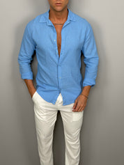 CAMICIA LINO COLLETTO