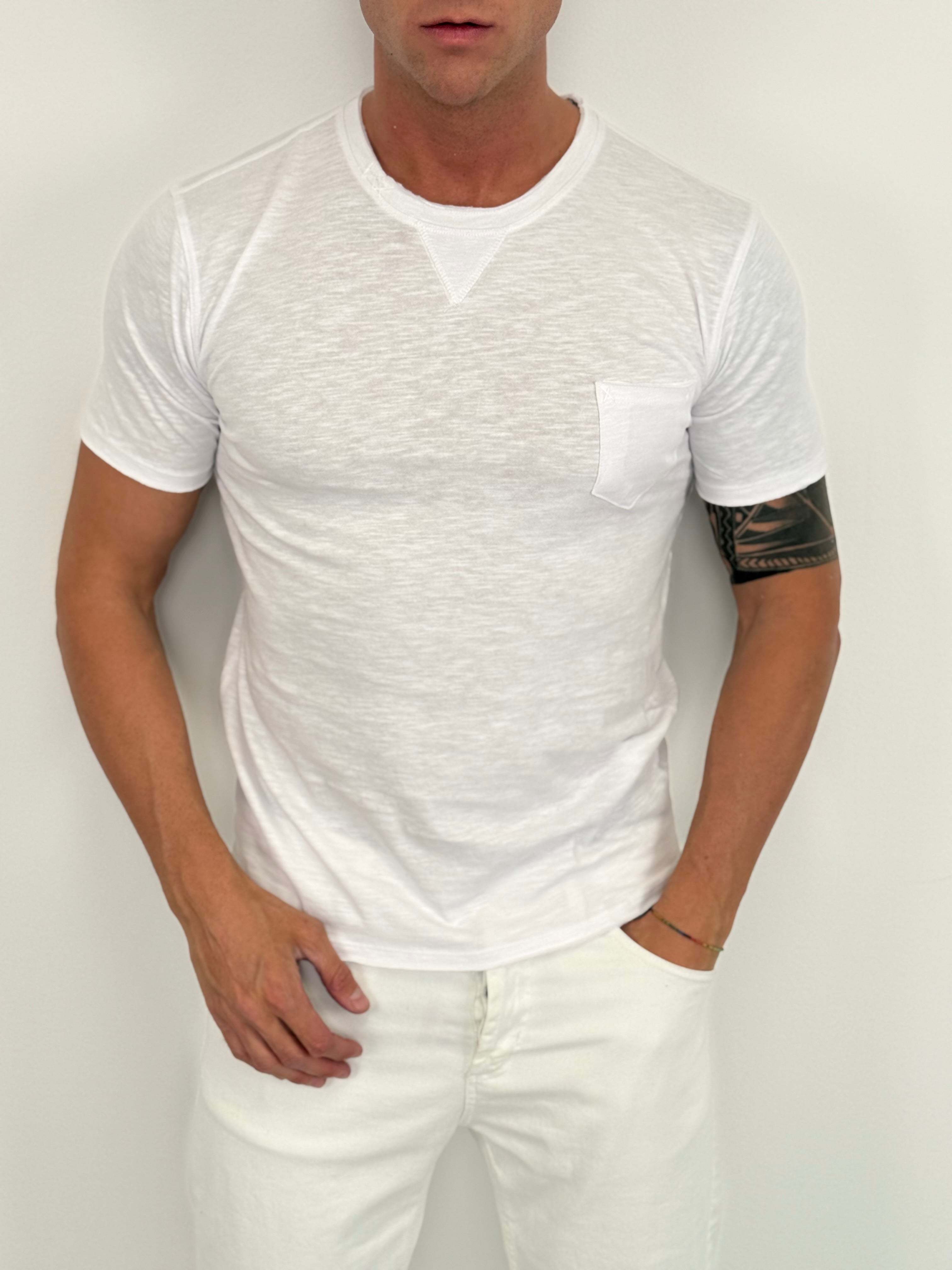 T-SHIRT TASCHINO FIAMMATA - TG XXL Bianco