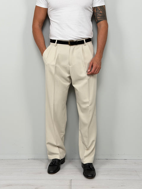 WIDE BUSINESS TROUSERS - BACK POCKETS