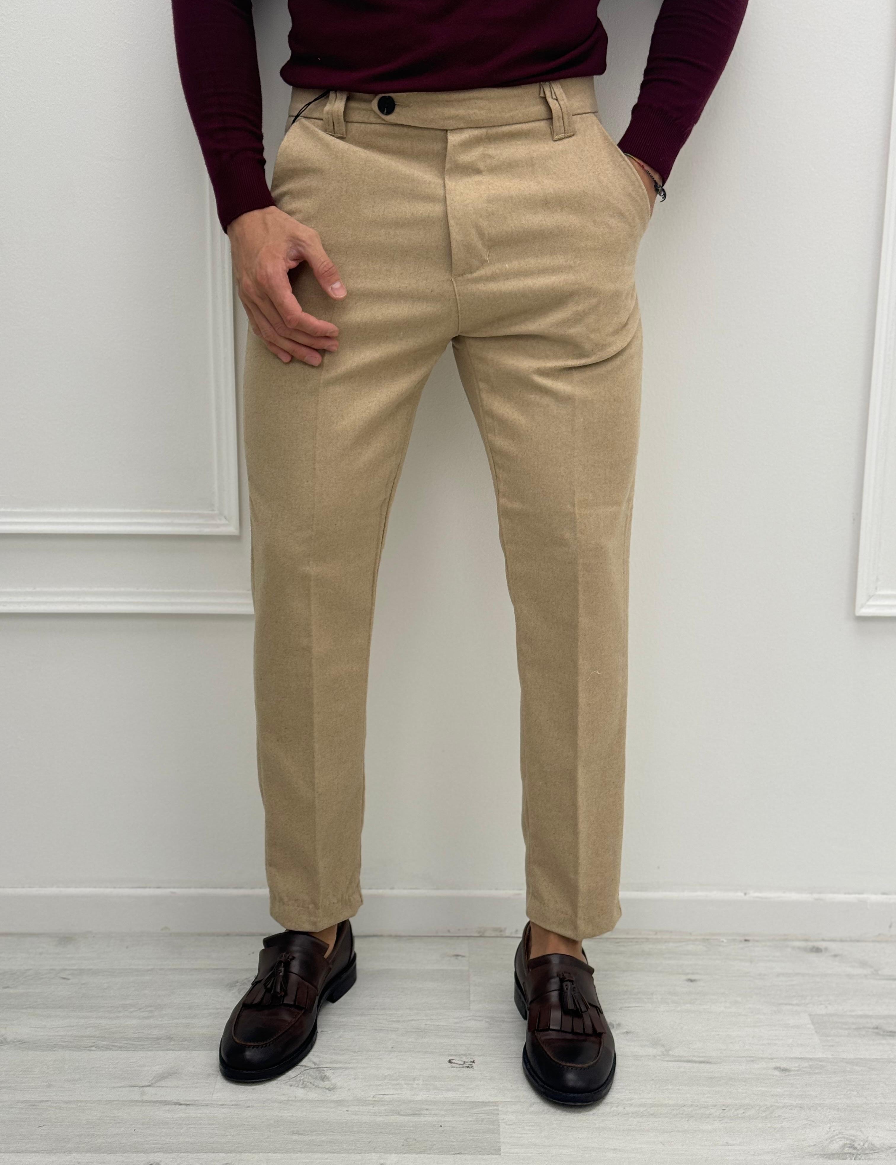 PANTALONE LANA TASCHE DIETRO