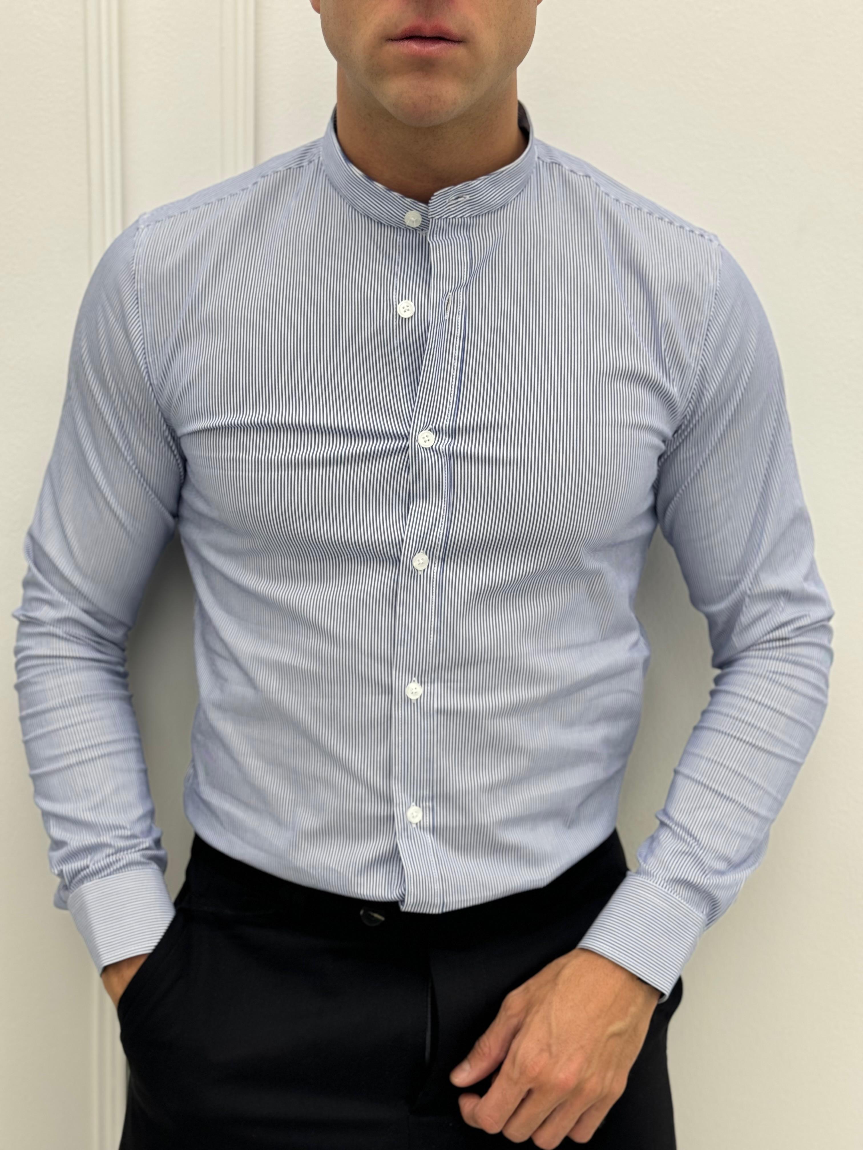 CAMICIA CLASSICA RIGHE COREANA - Tg.S Rossa