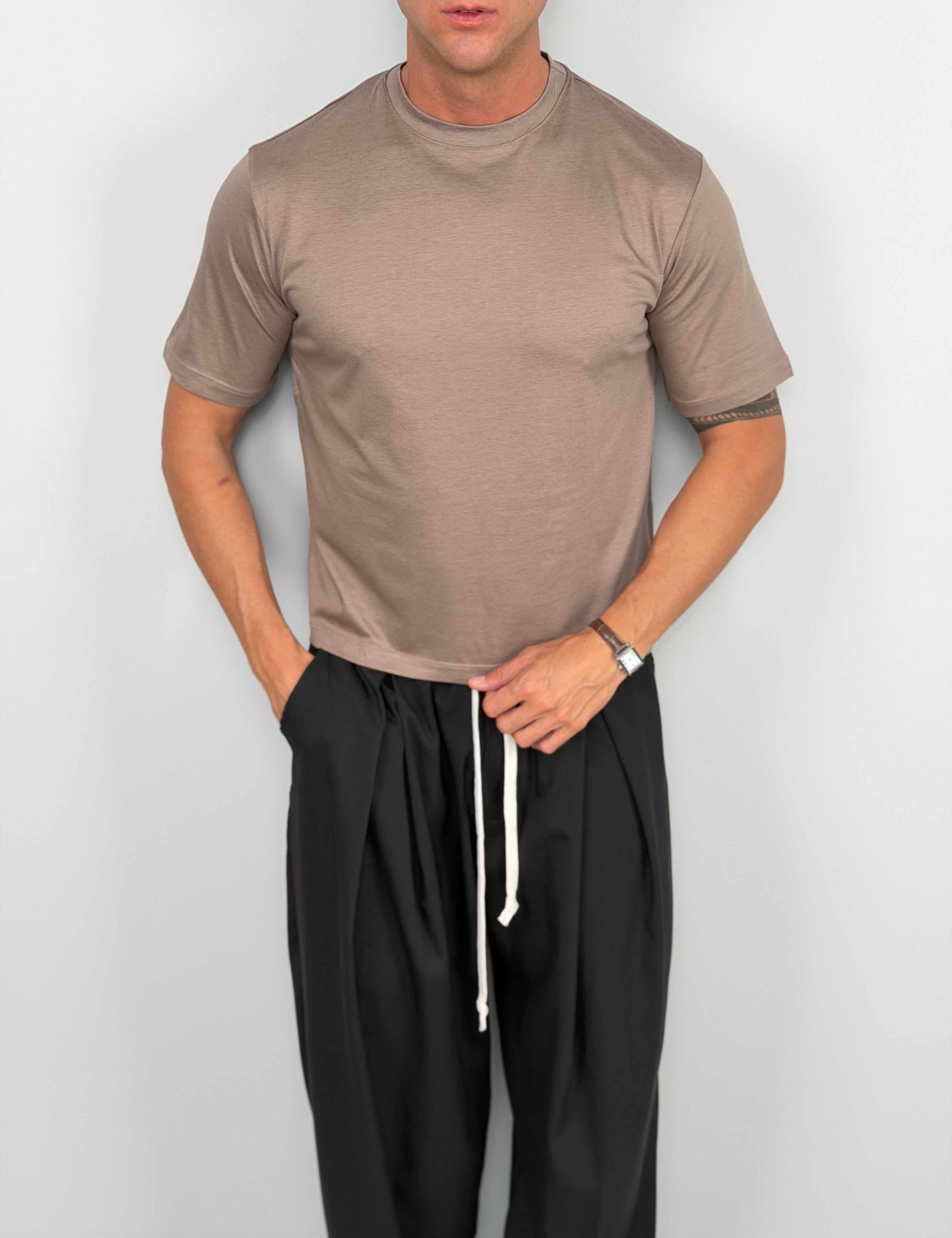 T-SHIRT CROP FILO DI SCOZIA