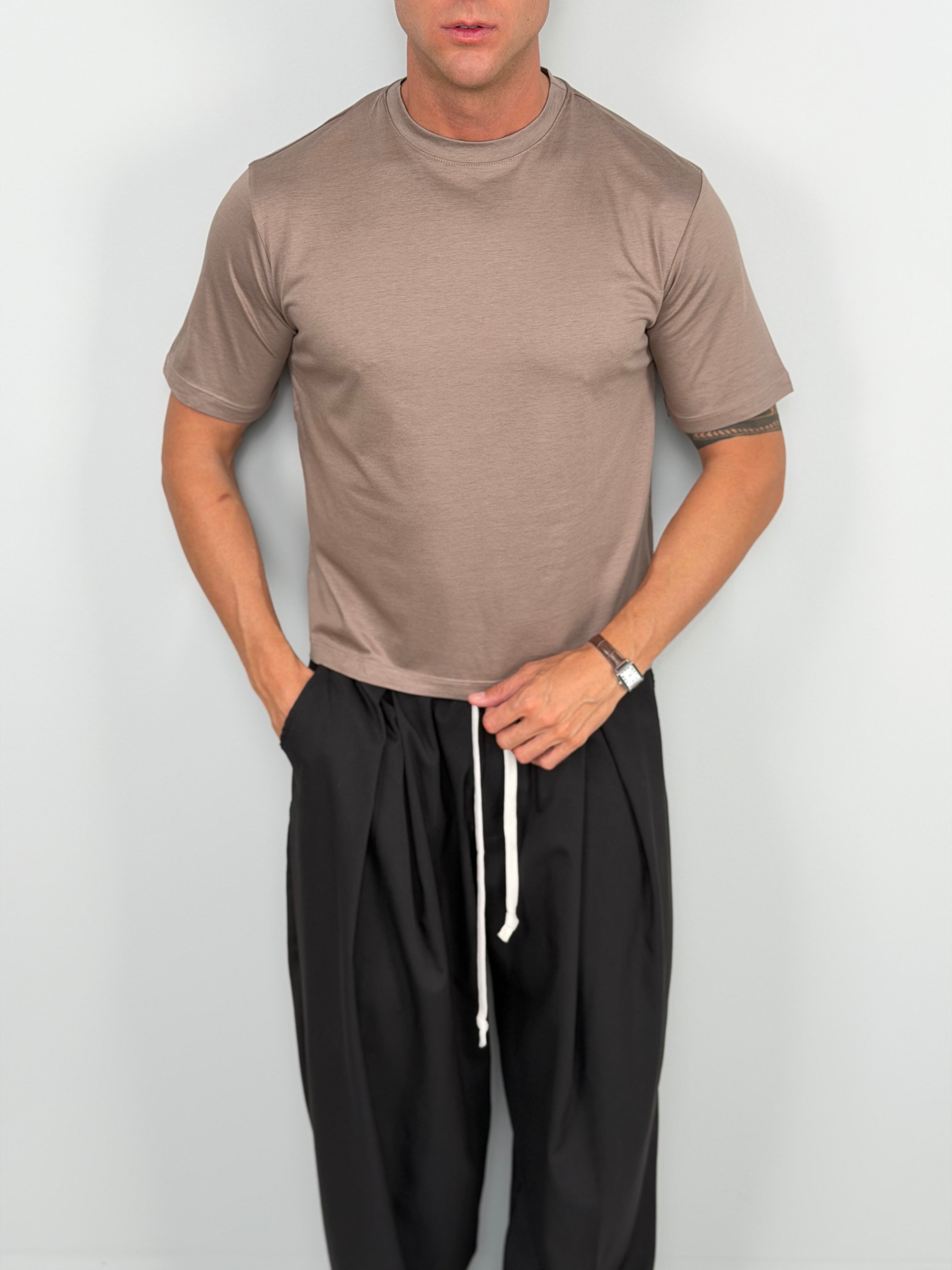 T-SHIRT CROP FILO DI SCOZIA