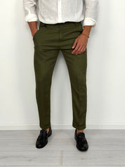 LINEN CAPRI TROUSERS WITH ROLLS