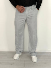 PANTALONE LINO BUTTON AMPIO