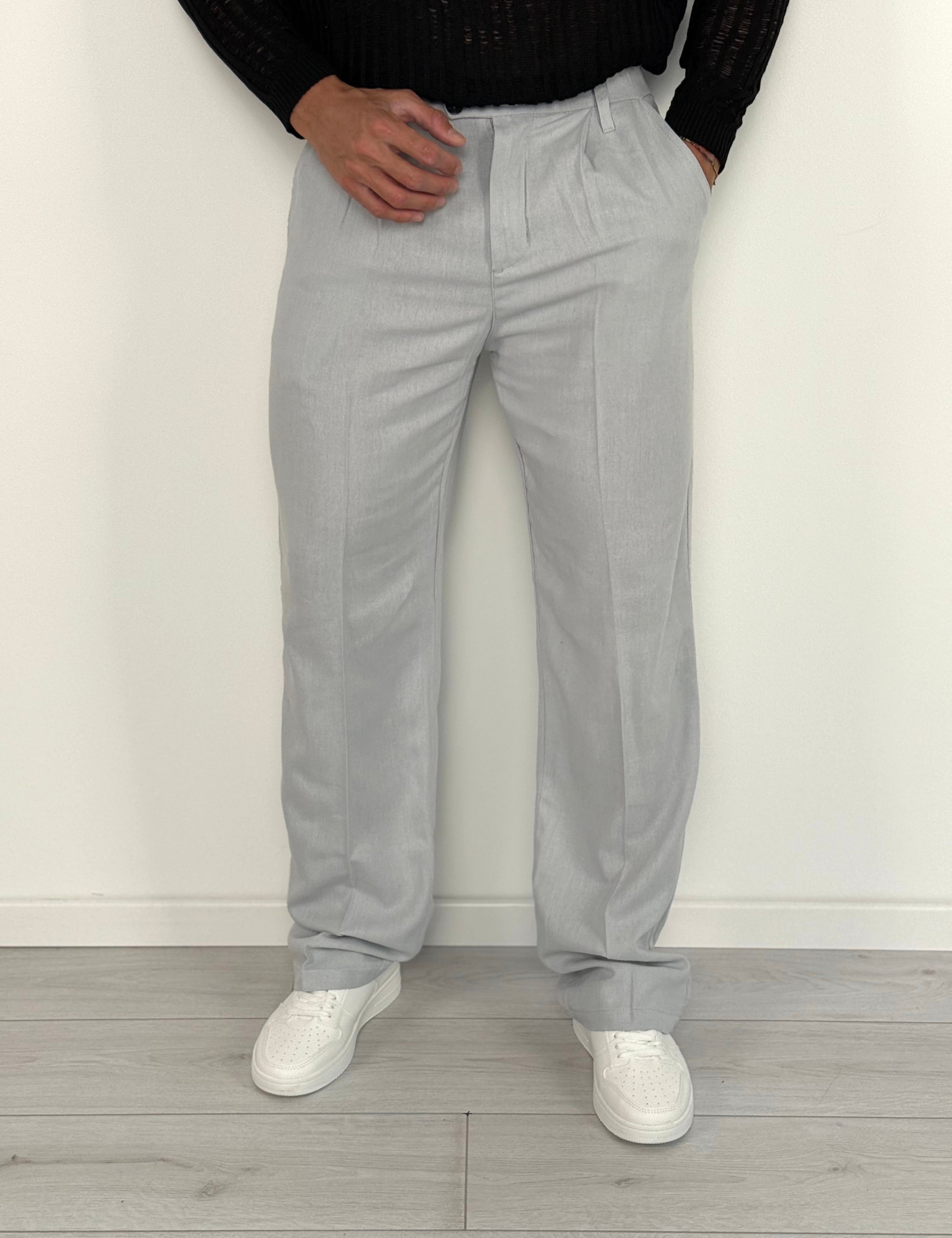 PANTALONE LINO BUTTON AMPIO