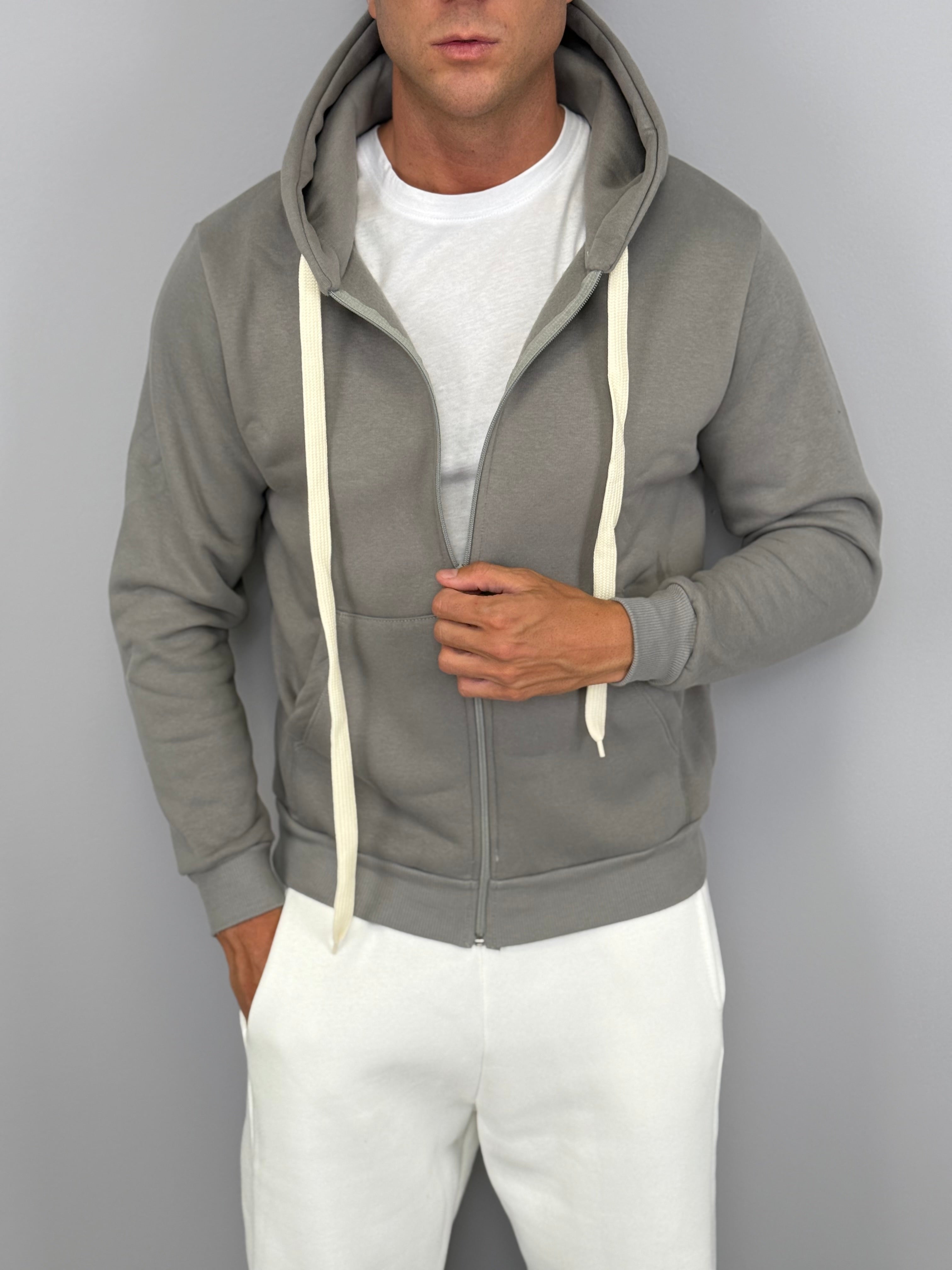 FELPA ZIP WHITELACE FELPATA