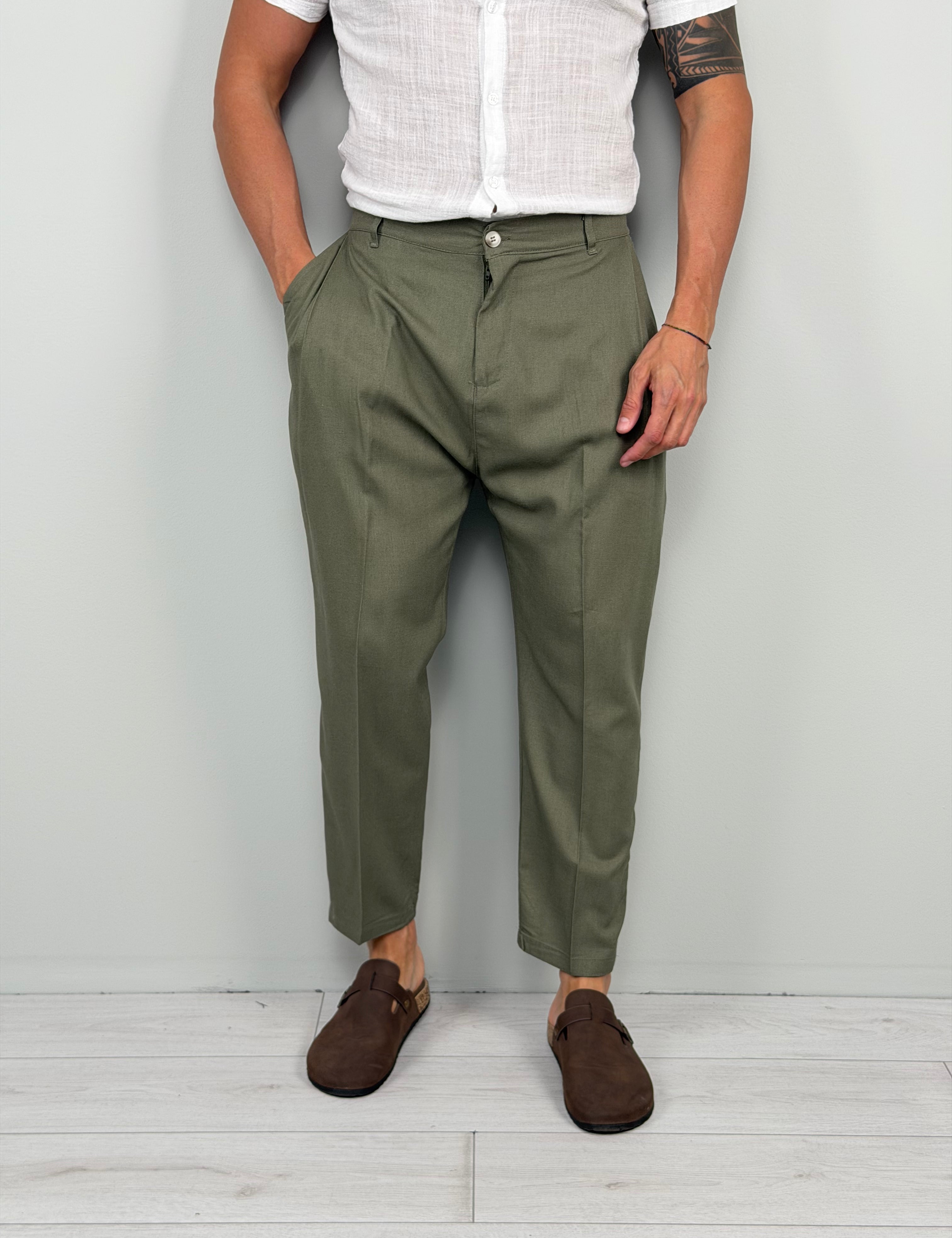 PANTALONE LINO FOLLOW - TASCA DIETRO