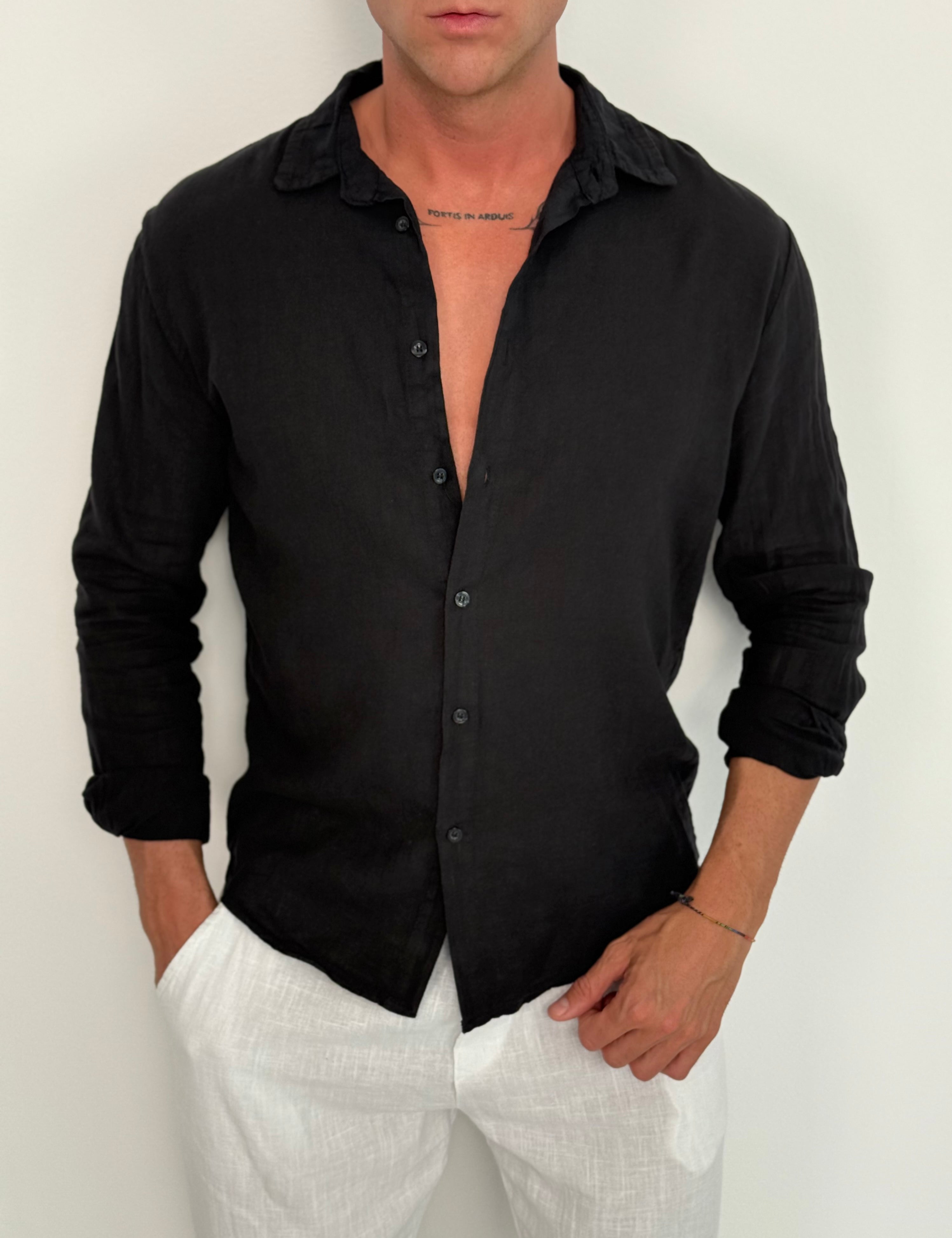 CAMICIA LINO COLLETTO