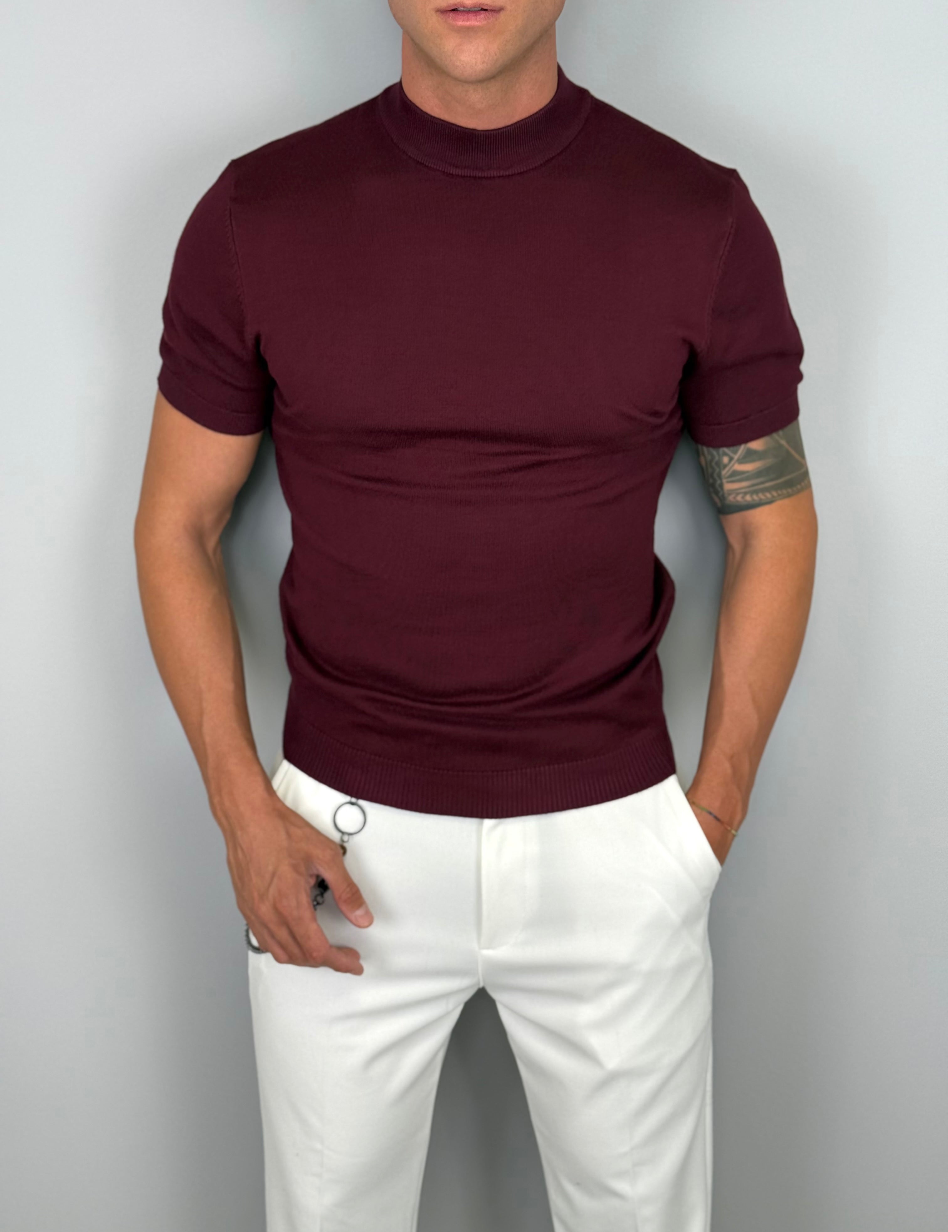 T-SHIRT MEZZO COLLO MAGLINA