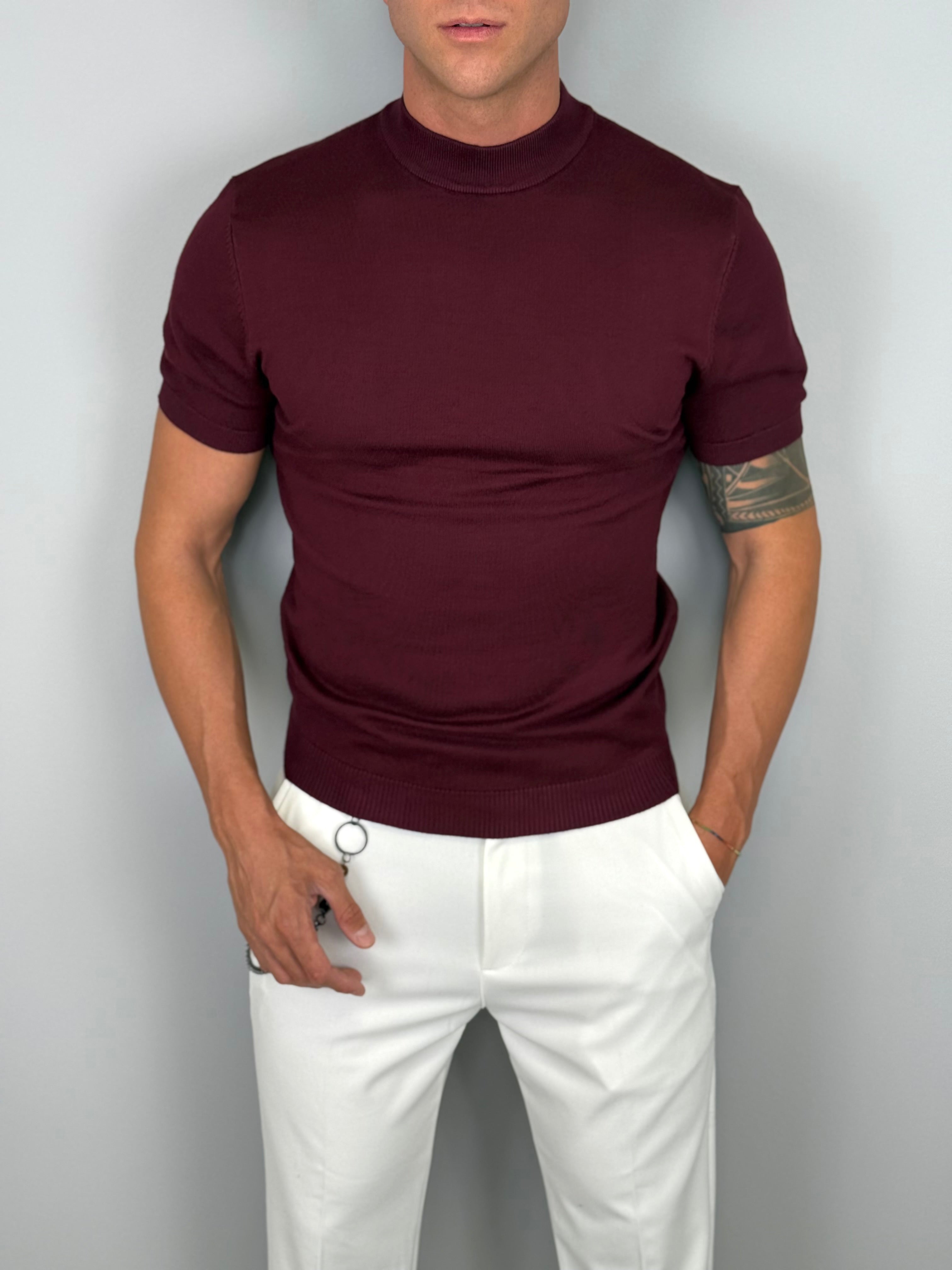 T-SHIRT MEZZO COLLO MAGLINA