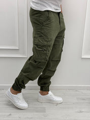 PANTALONE CARGO ELASTICO - rimasto PANNA tg.S