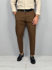 PANTALONE LINO MOD CAPRI RISVOLTINO