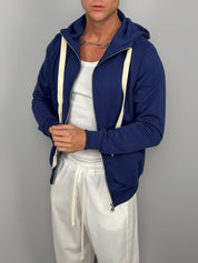 FELPA ZIP CAPPUCCIO GARZATA