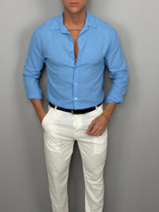 CAMICIA LINO COLLETTO