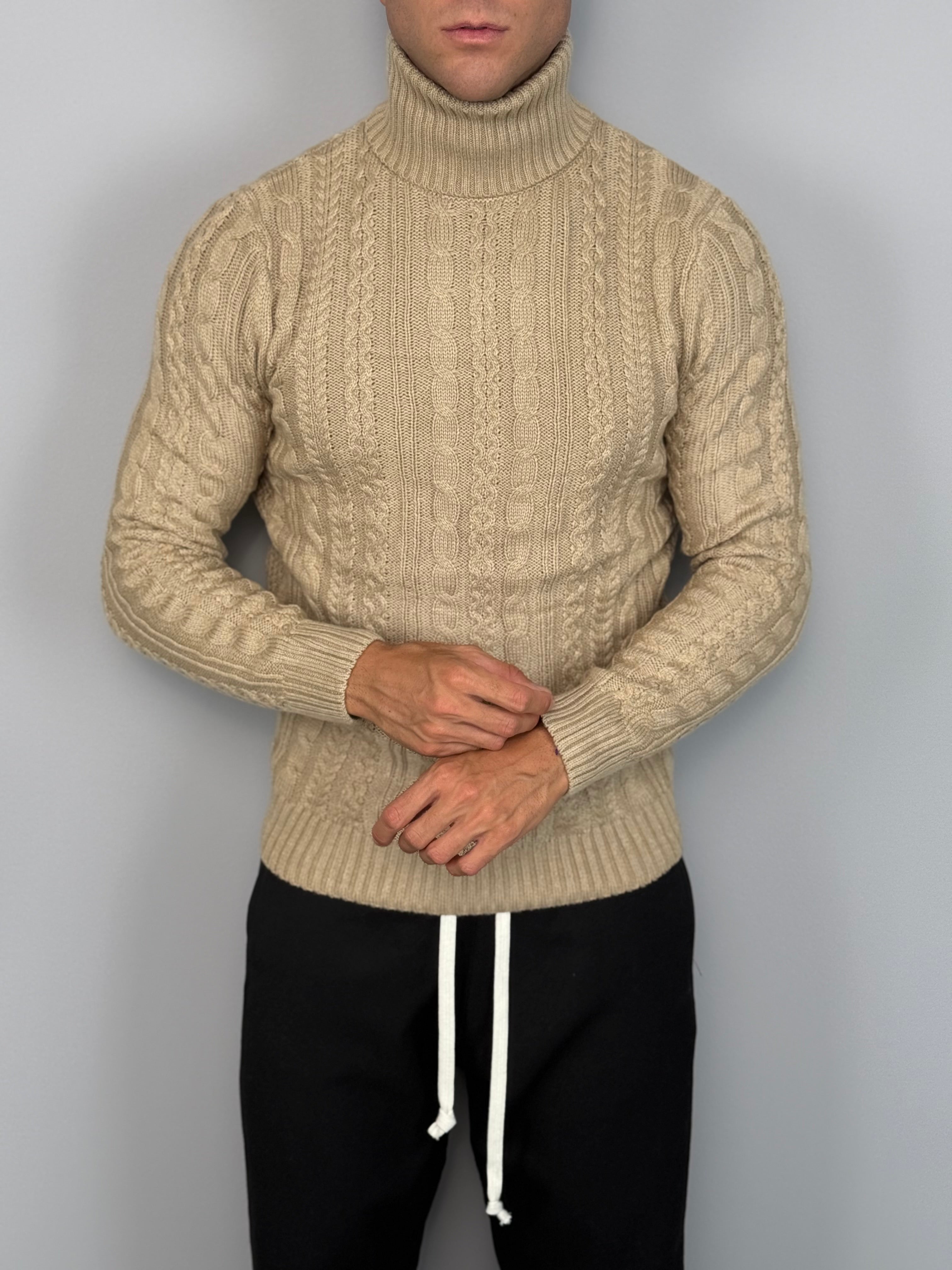 MAGLIONE DOLCEVITA TRECCIA