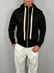 FELPA ZIP CAPPUCCIO GARZATA