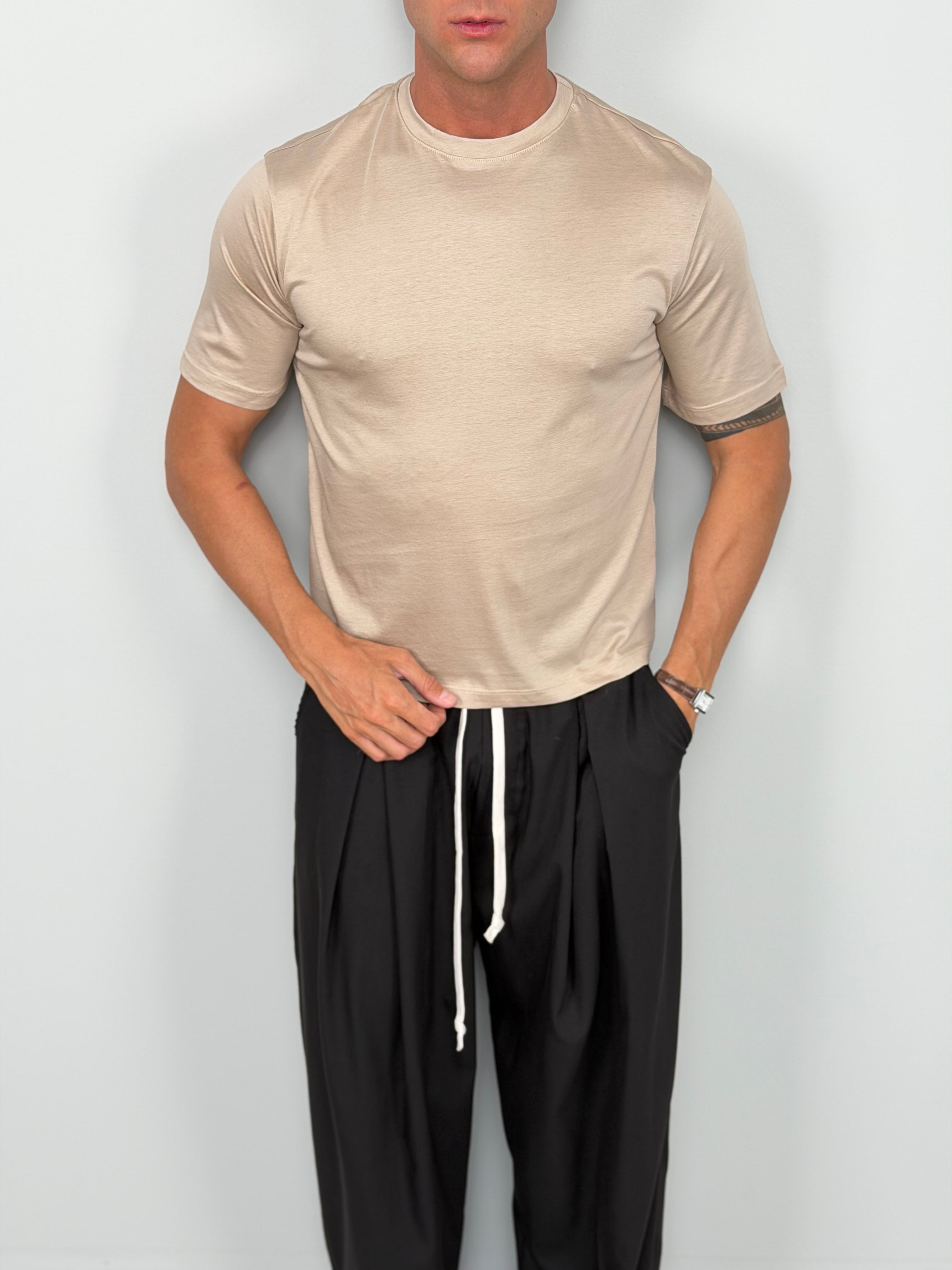 T-SHIRT CROP FILO DI SCOZIA