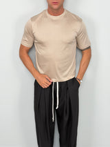 CROP-T-SHIRT AUS SCHOTTISCHEM GARN