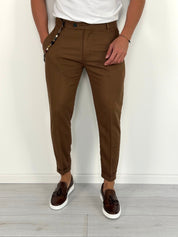 LINEN CAPRI TROUSERS WITH ROLLS