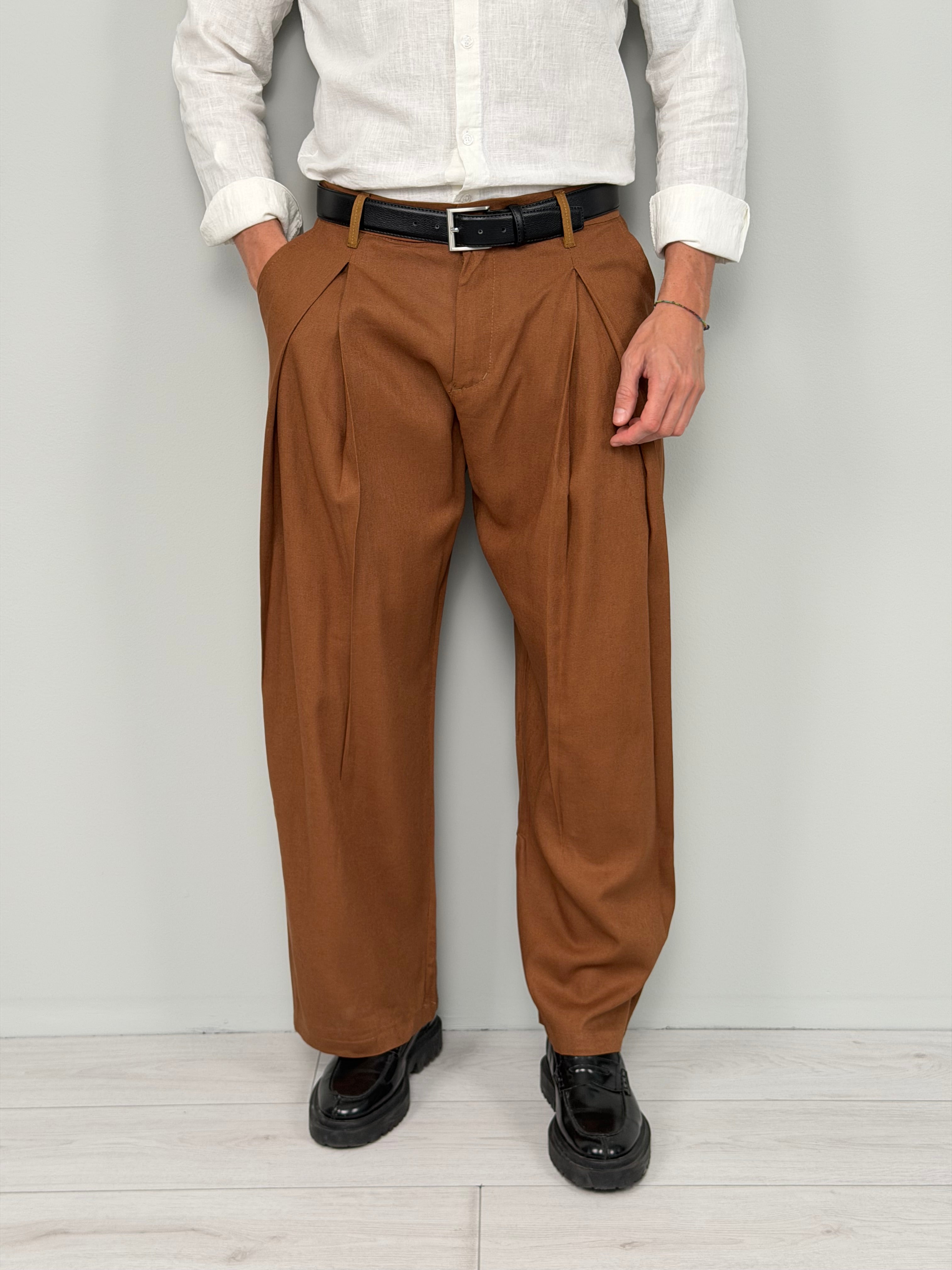 Pantalón de lino amplio club - bolsillo trasero