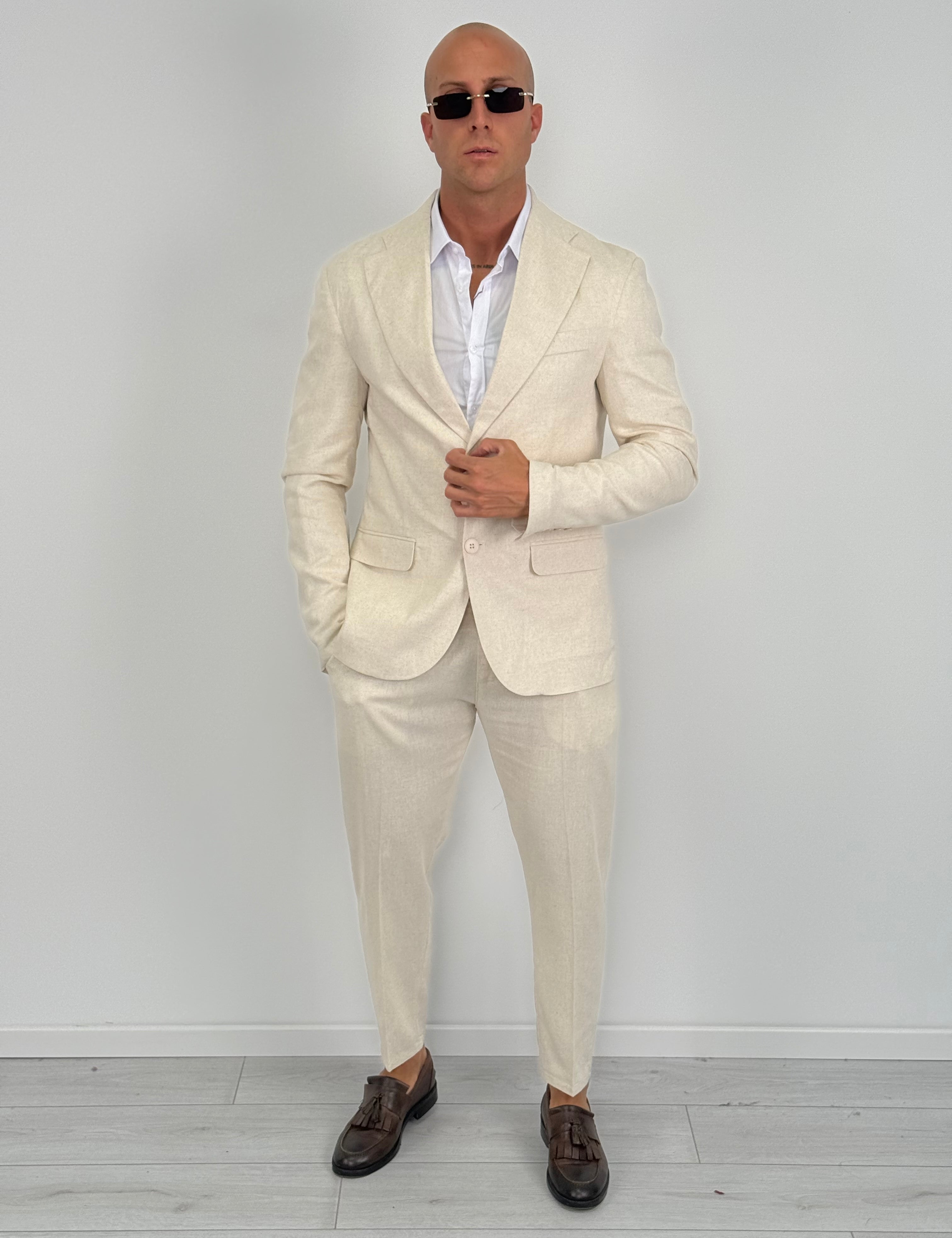 ABITO LINO MONOPETTO