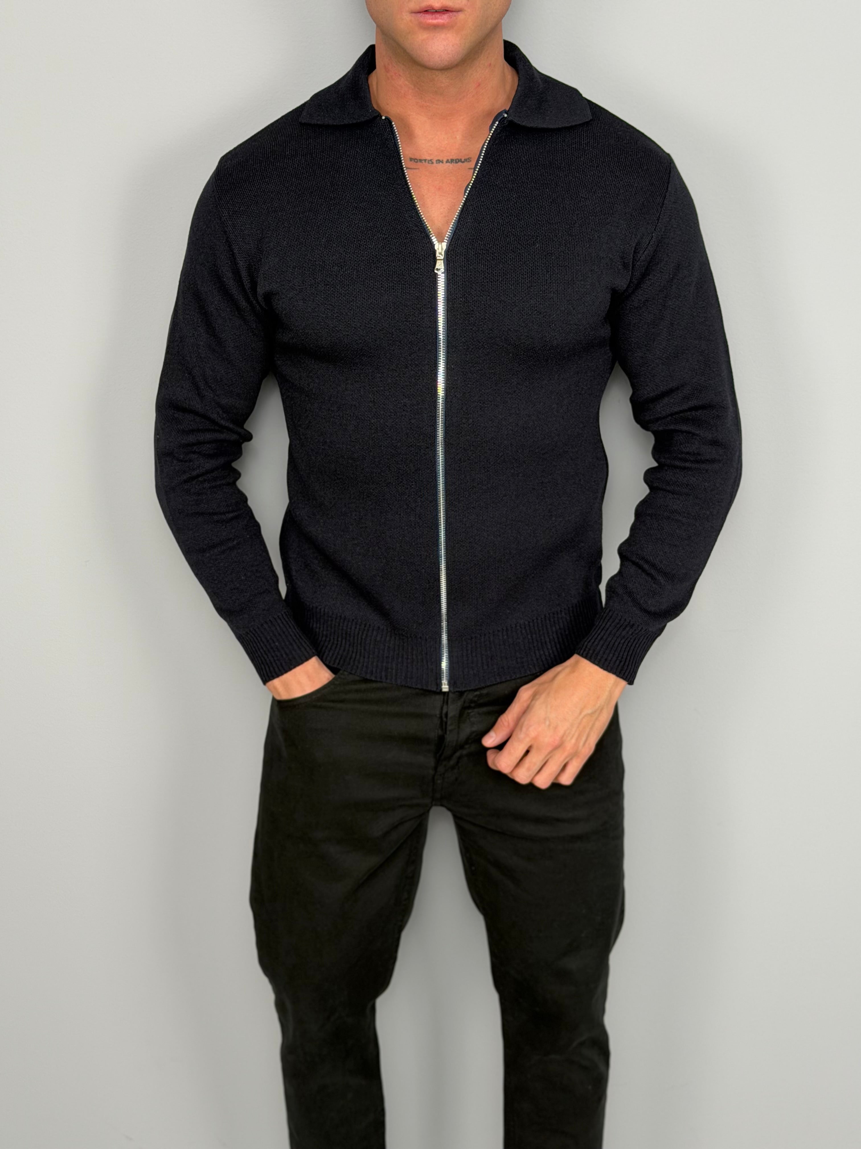COTTON ZIP CARDIGAN