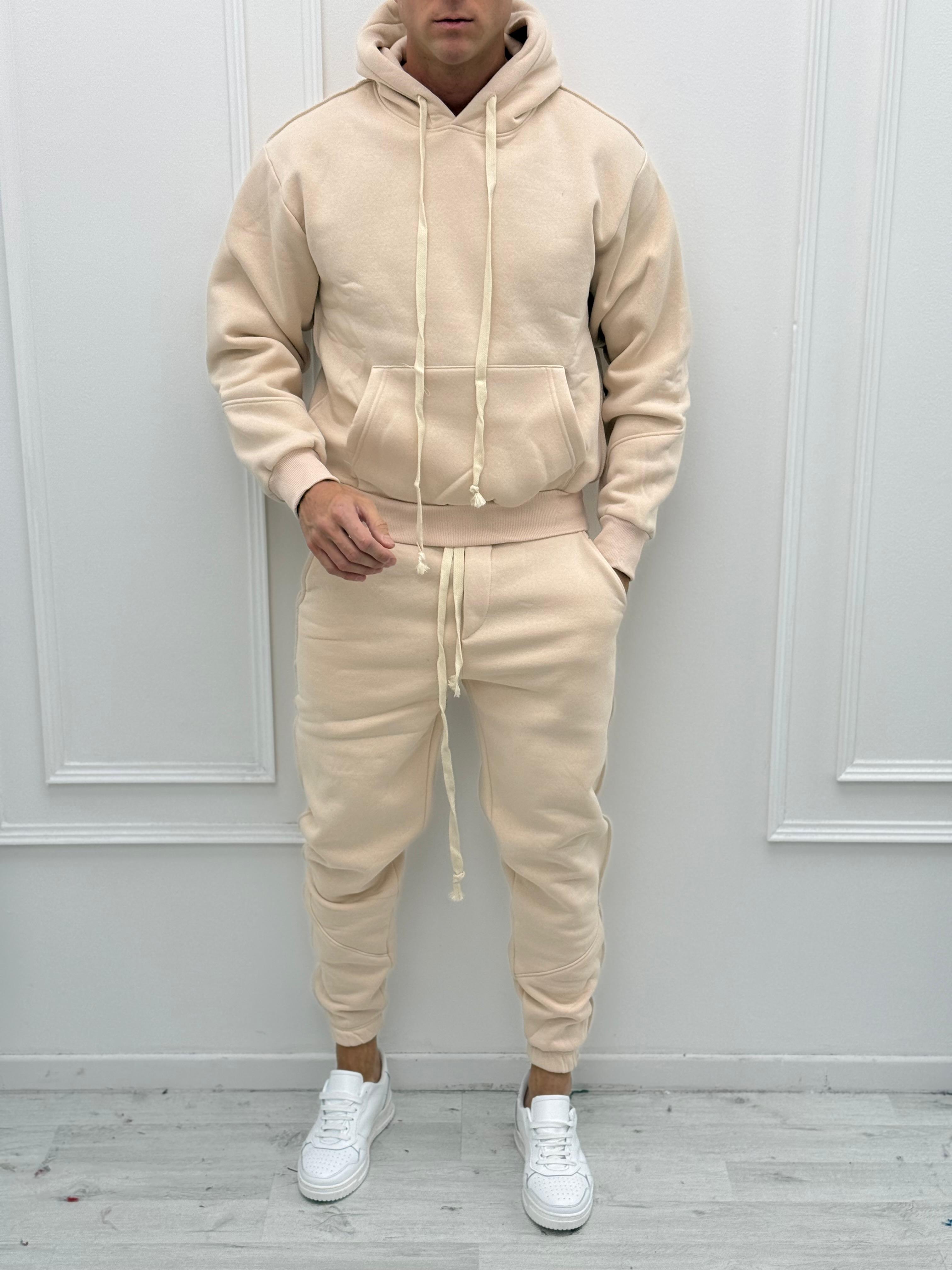 TUTA FELPATA RILIEVO - Colore bianco e rosa