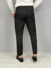 PANTALONE GESSATO TASCHE DIETRO