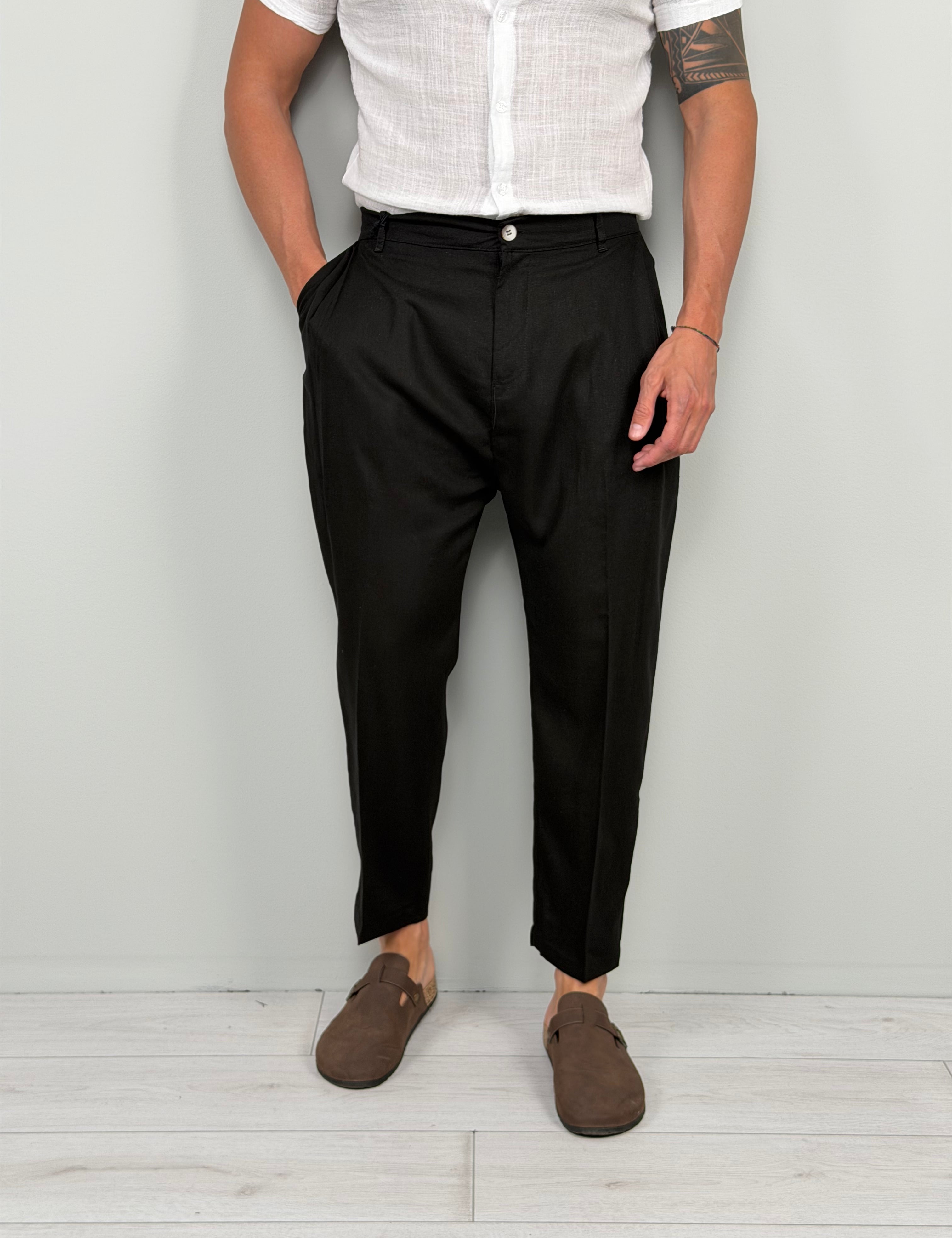 PANTALONE LINO FOLLOW - TASCA DIETRO
