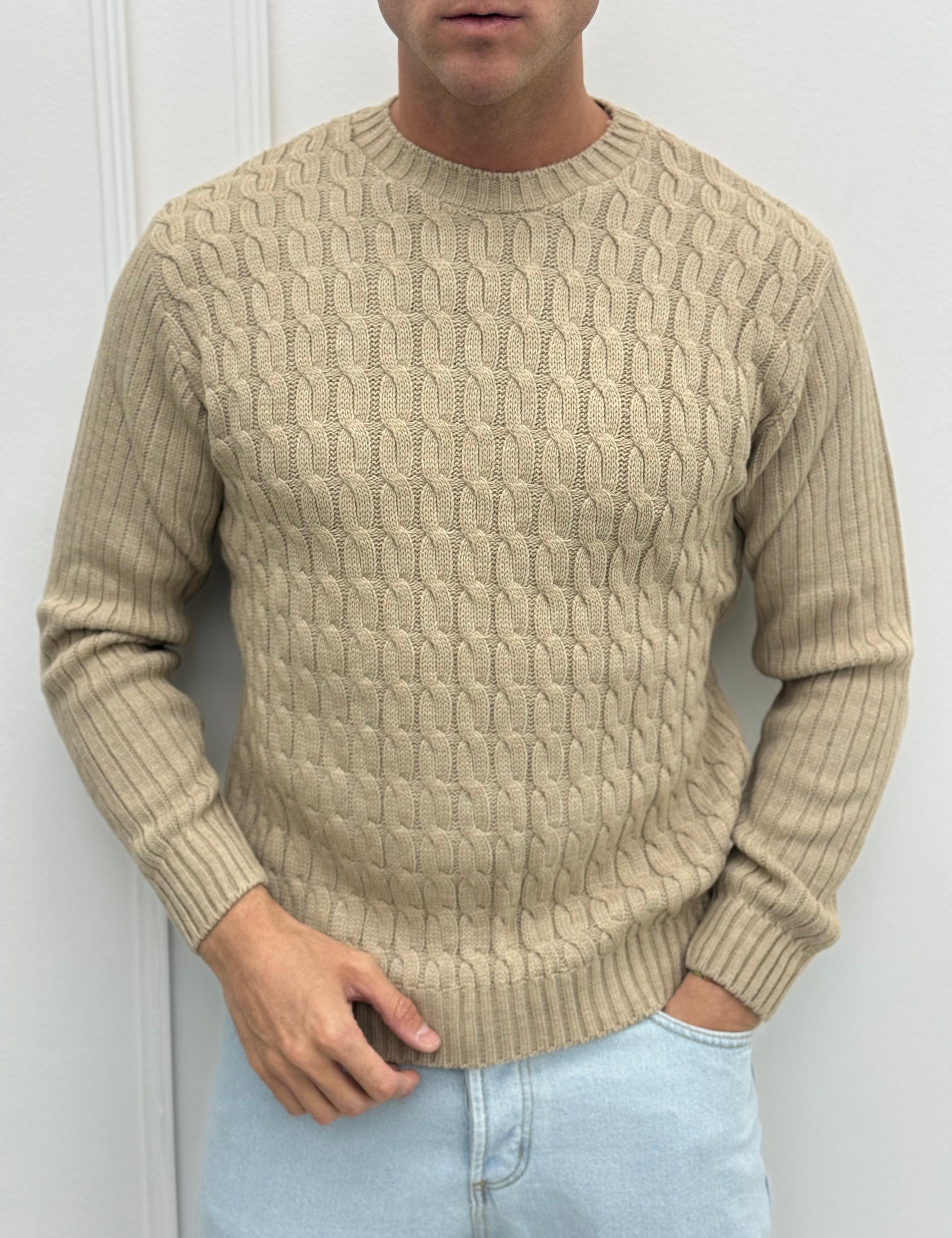MAGLIONE V10 TRECCIA- Tg. M bianco e XL Grigio