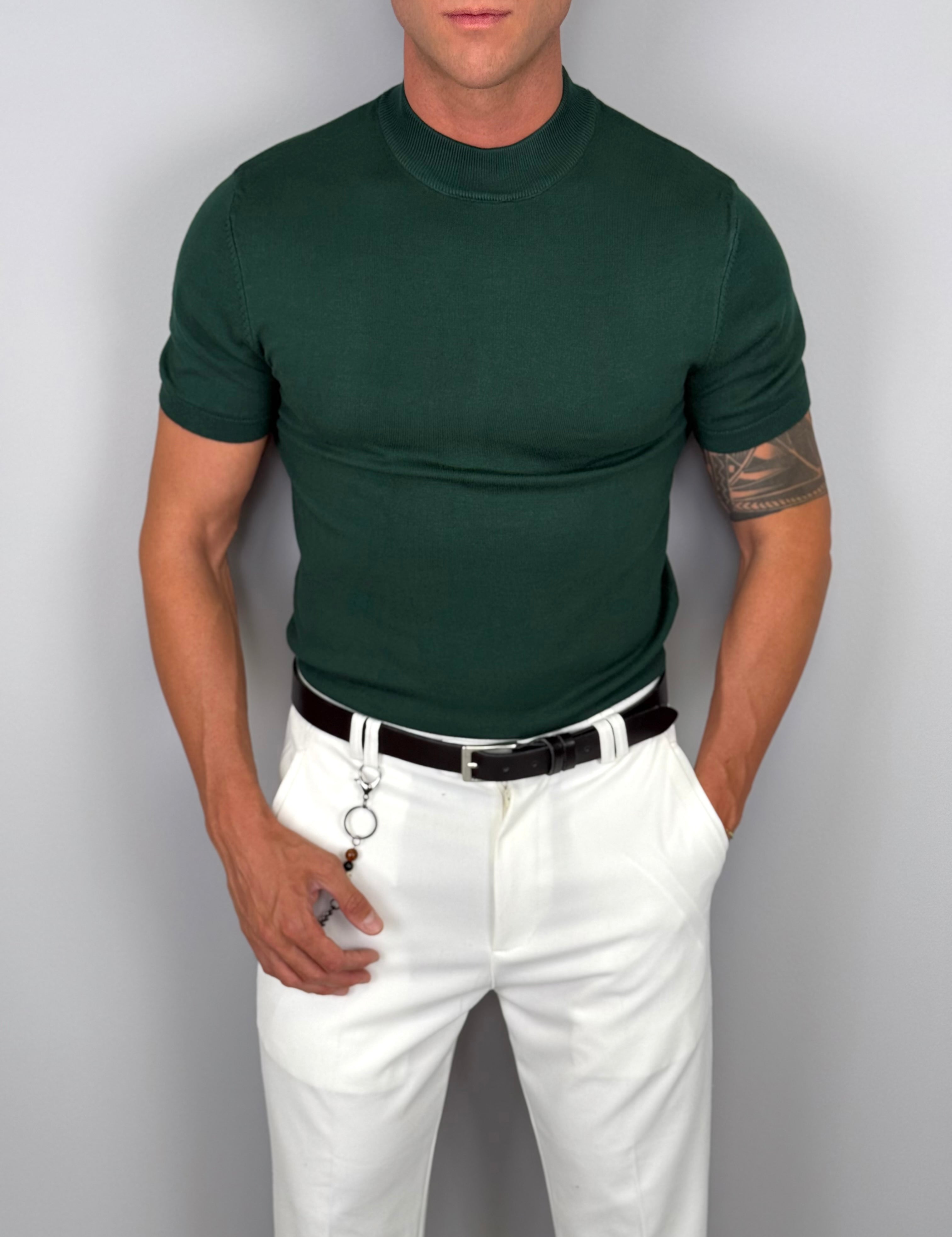 T-SHIRT MEZZO COLLO MAGLINA