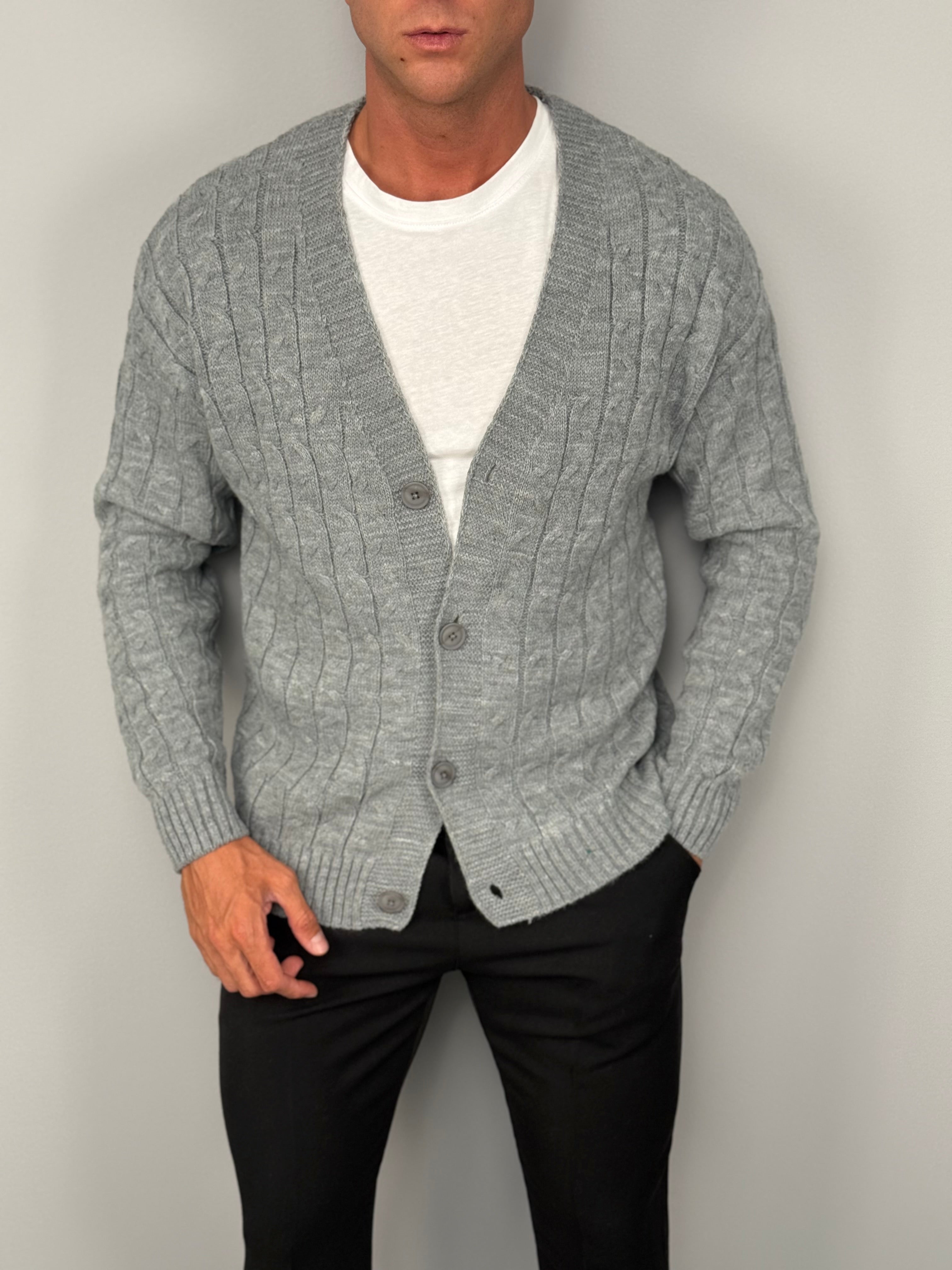 CARDIGAN TRECCIA IN FILO