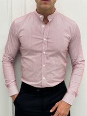 CAMICIA CLASSICA RIGHE COREANA - Tg.S Rossa