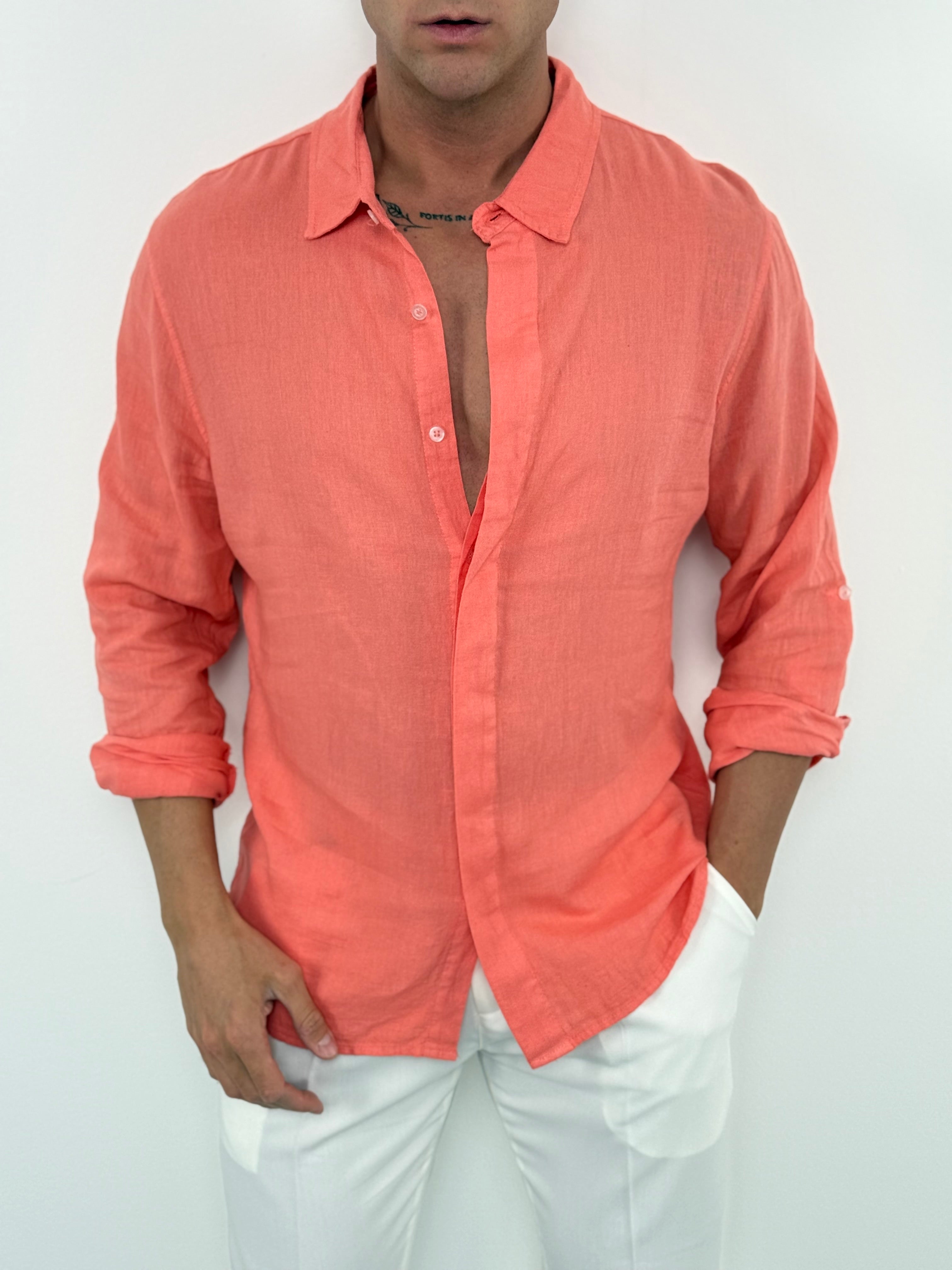 CAMICIA LINO COLLETTO V2 - Tg.S grigia ed XXL in piu colori