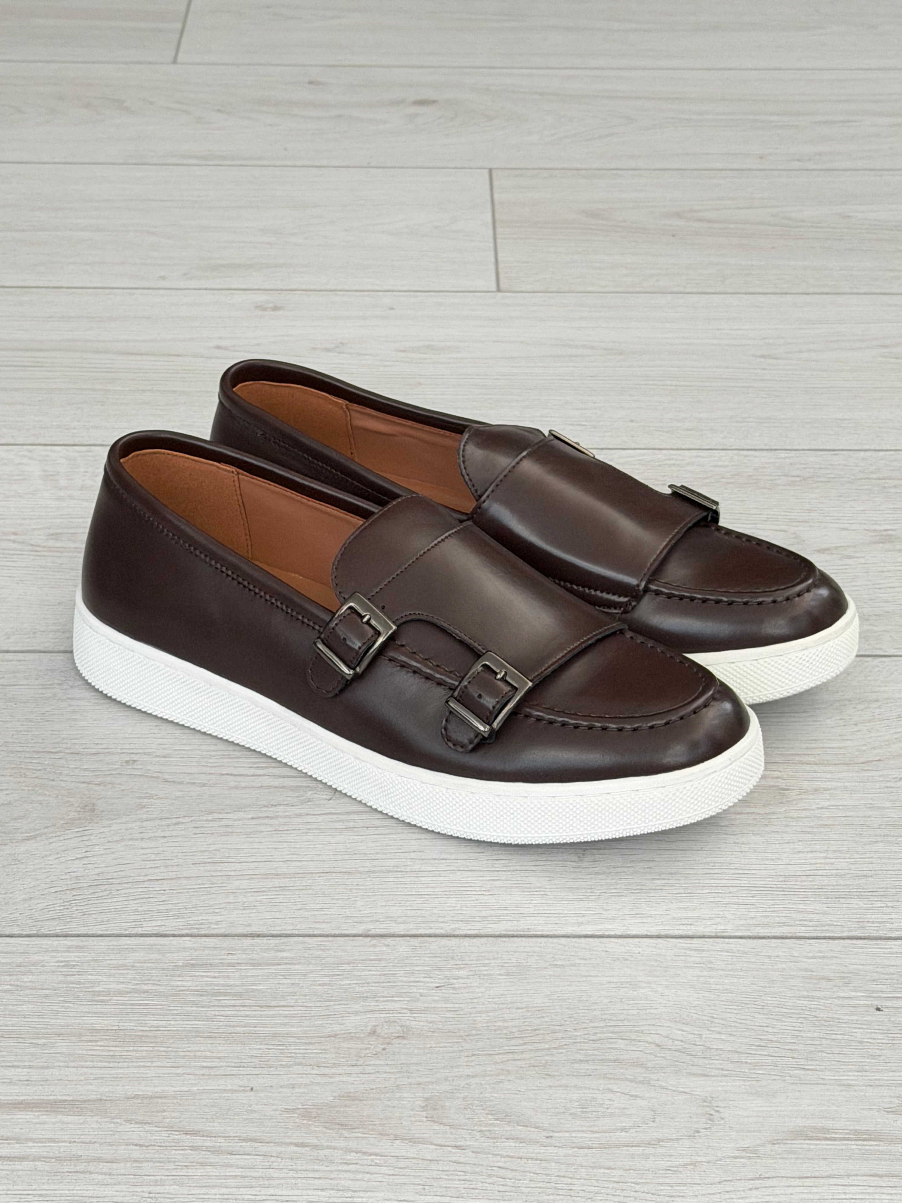 MOCASSIN CUIR DOUBLE BOUCLE