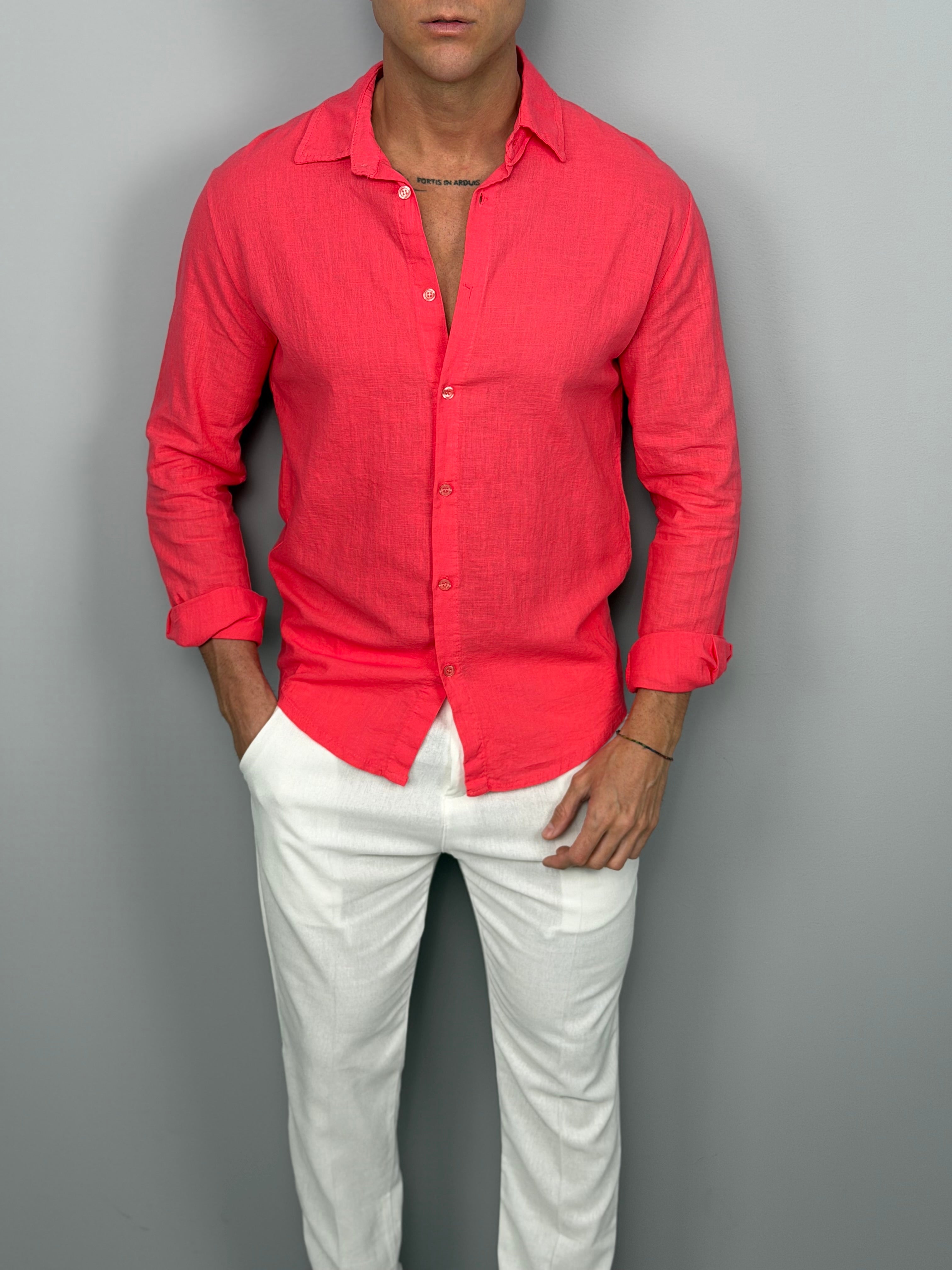 CAMICIA LINO COLLETTO