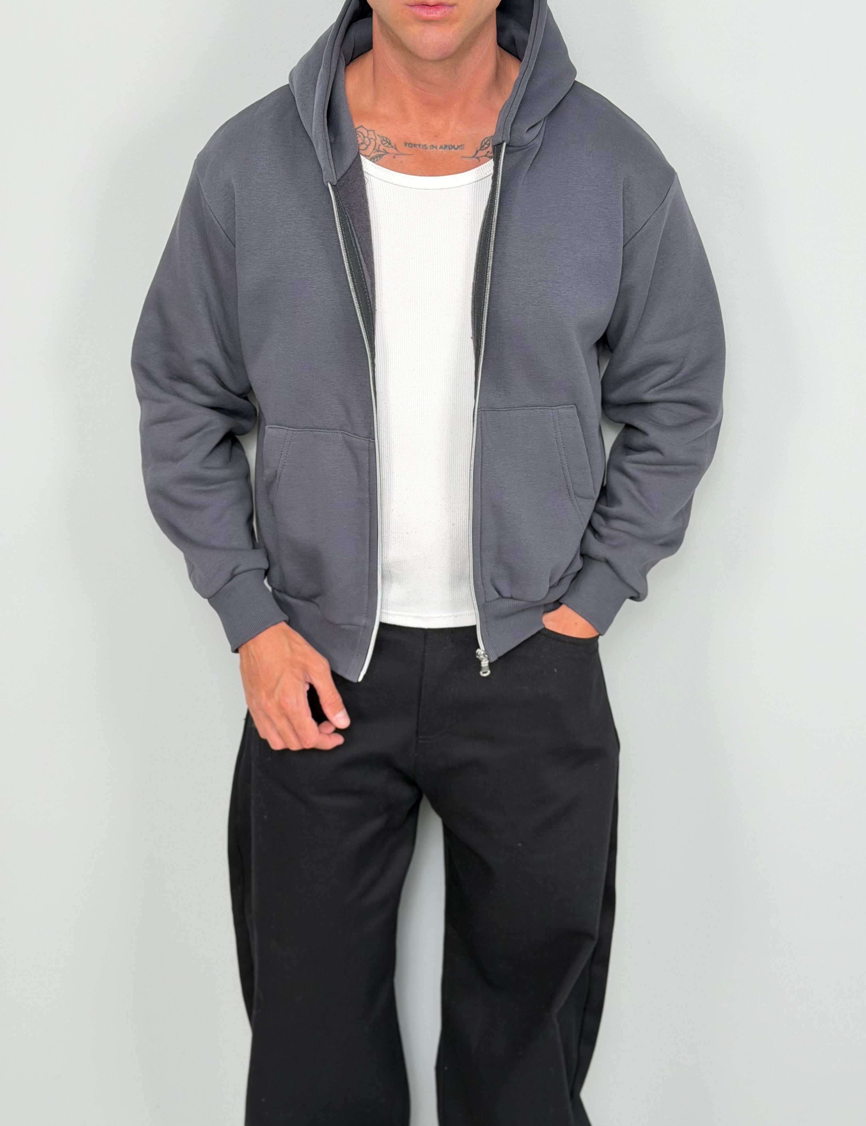 FELPA ZIP BOXY FIT FELPATA