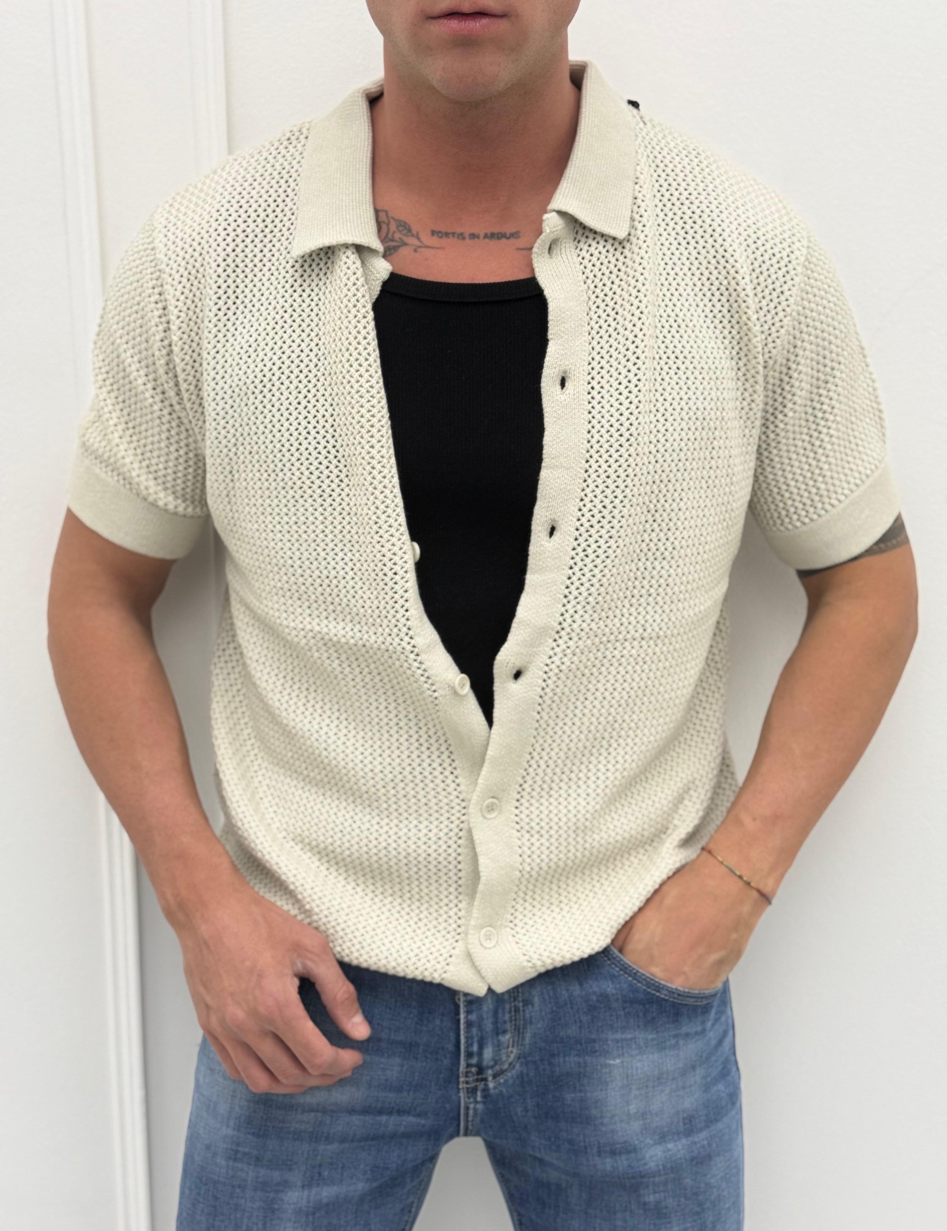 T-SHIRT CARDIGAN TRAFORATA
