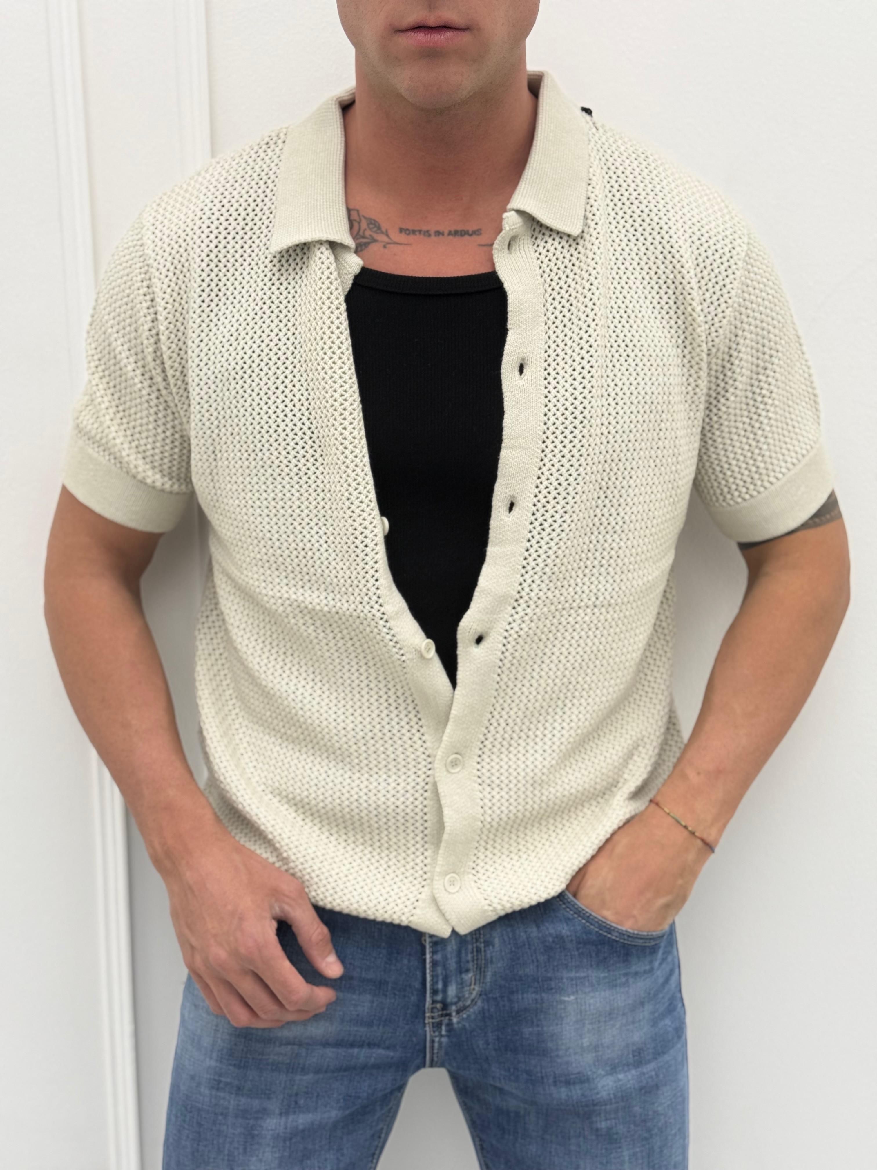 T-SHIRT CARDIGAN TRAFORATA