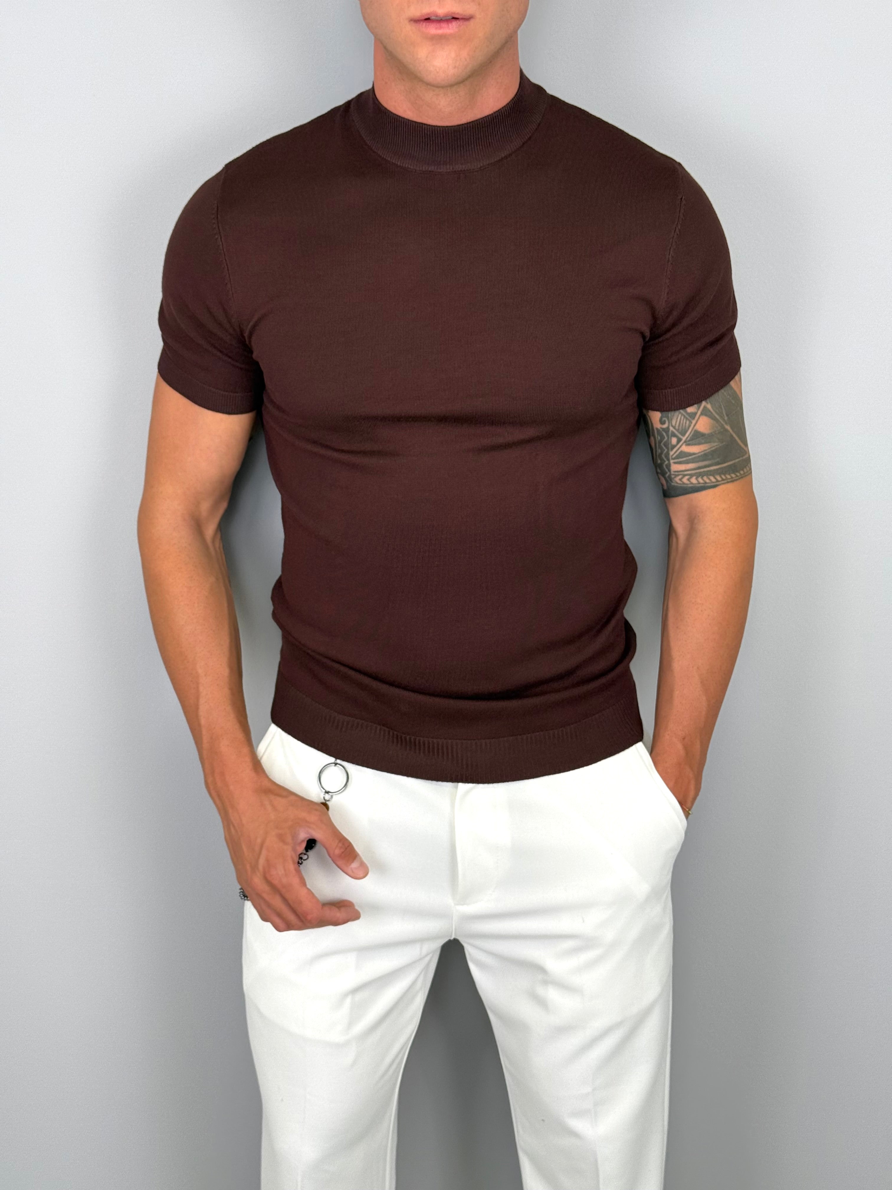 T-SHIRT MEZZO COLLO MAGLINA